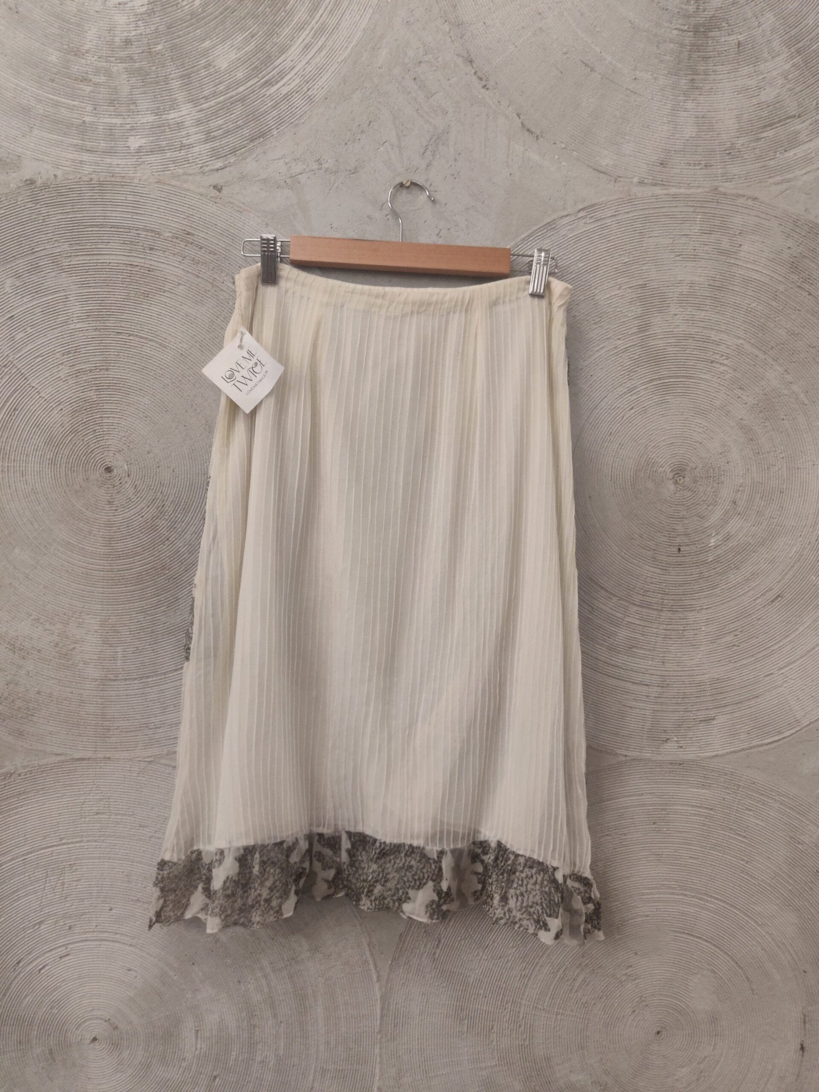 Off-white Flared Knee Length Skirt