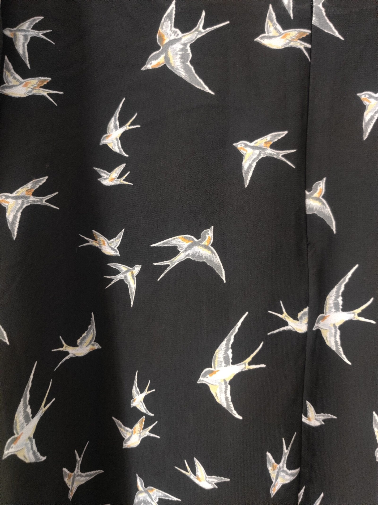 FOREVER 21 Black Sparrows Birds Printed A-Line Dress