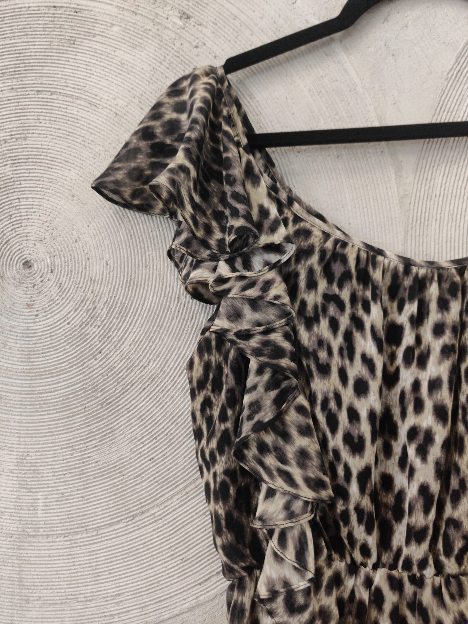 One Shoulder Leopard Print Short Dress