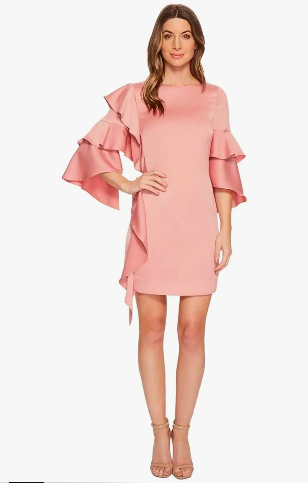 TED BAKER - Pink Eicio Ruffle Frill Details Dress