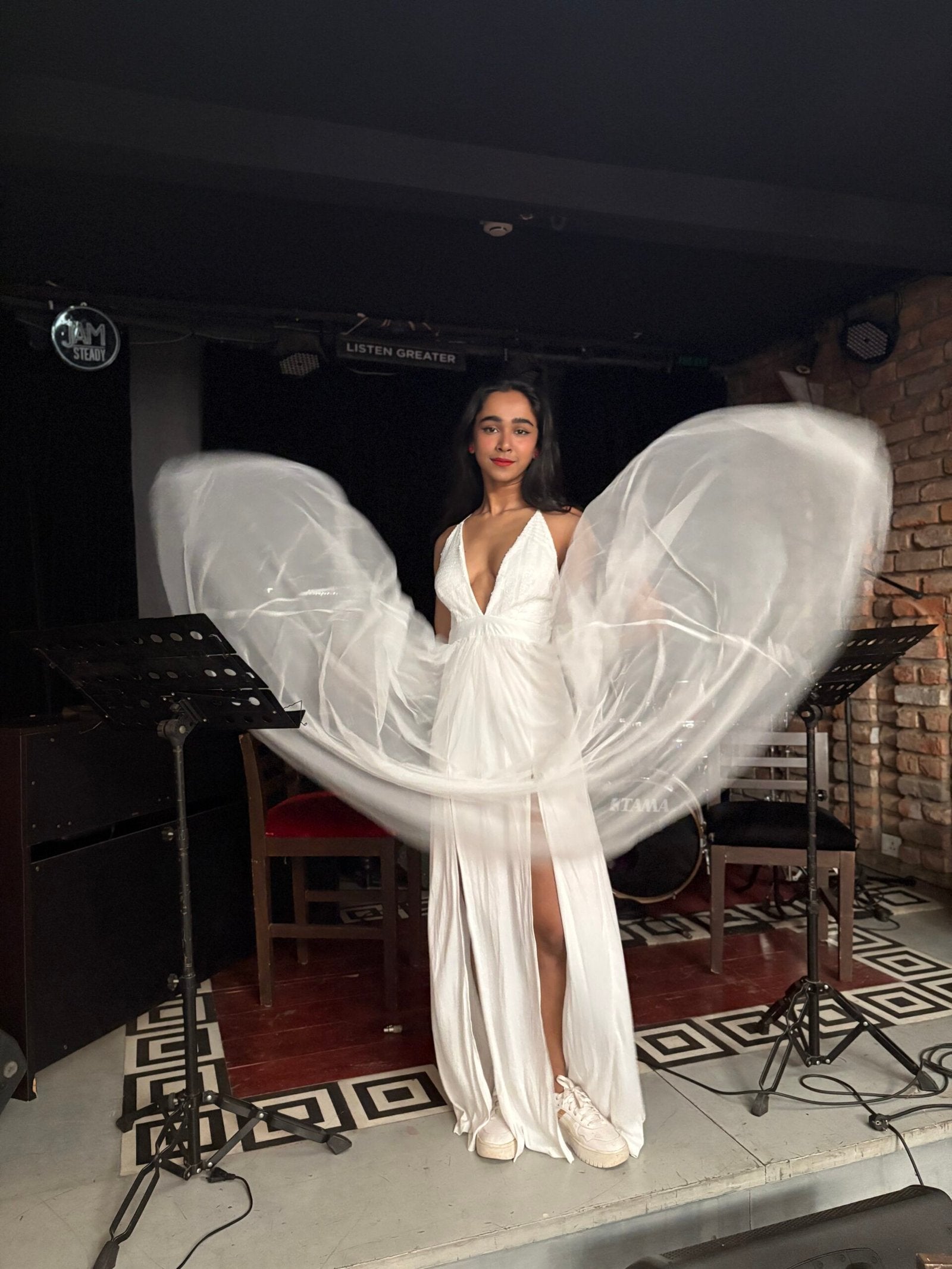 FASHIONNOVA- White Majestic Sequin Long Dress
