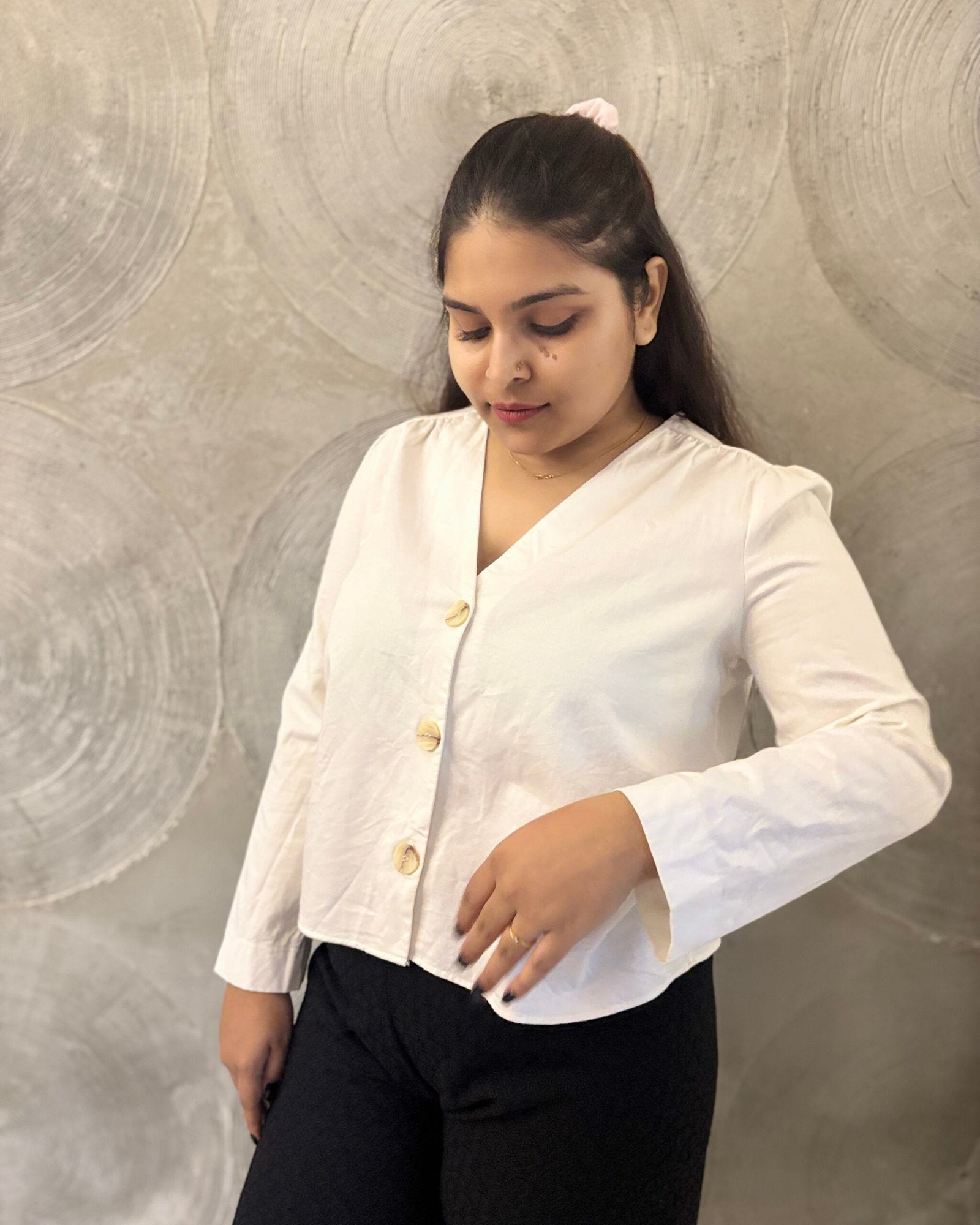 ZARA- White Cotton Shirt