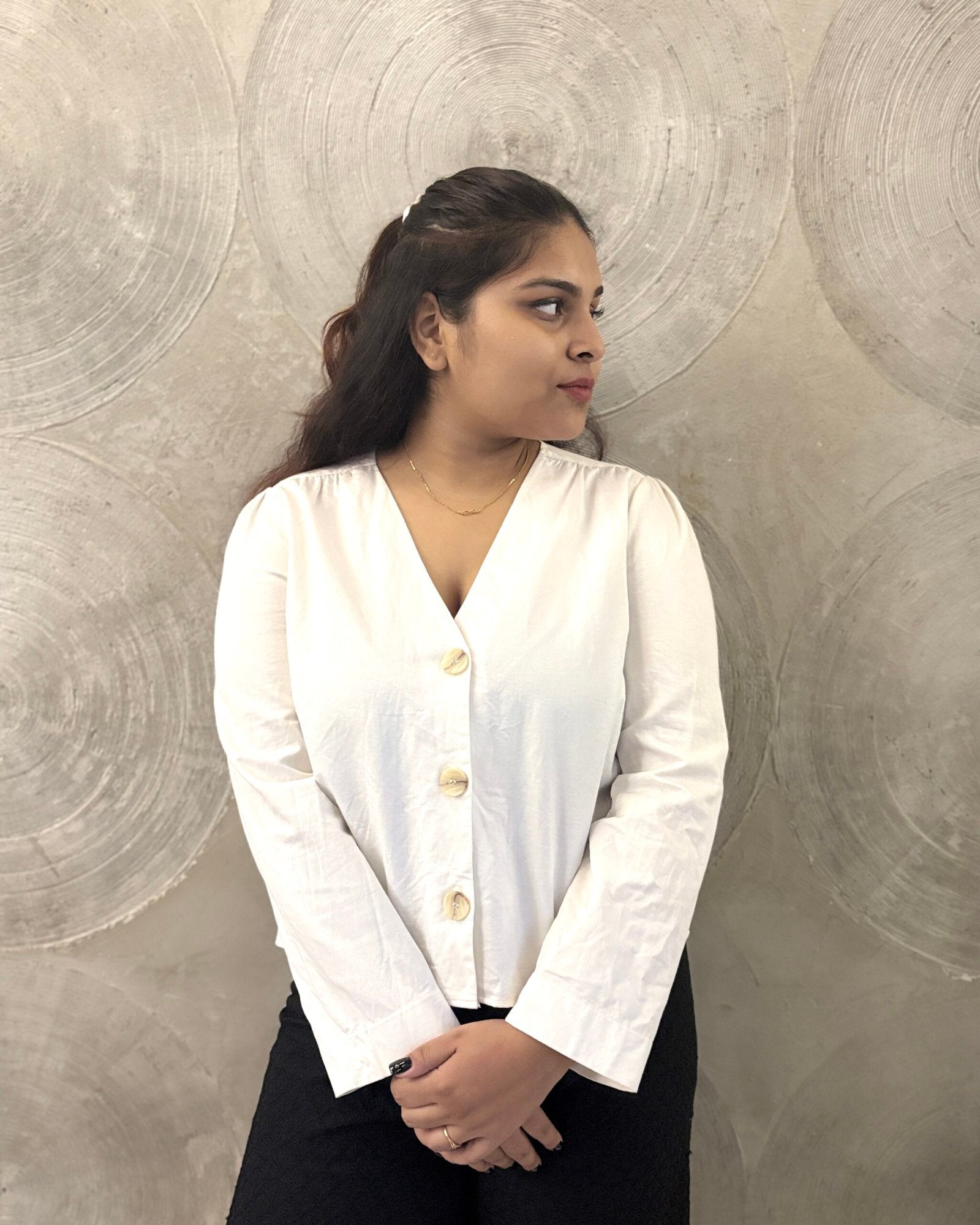 ZARA- White Cotton Shirt