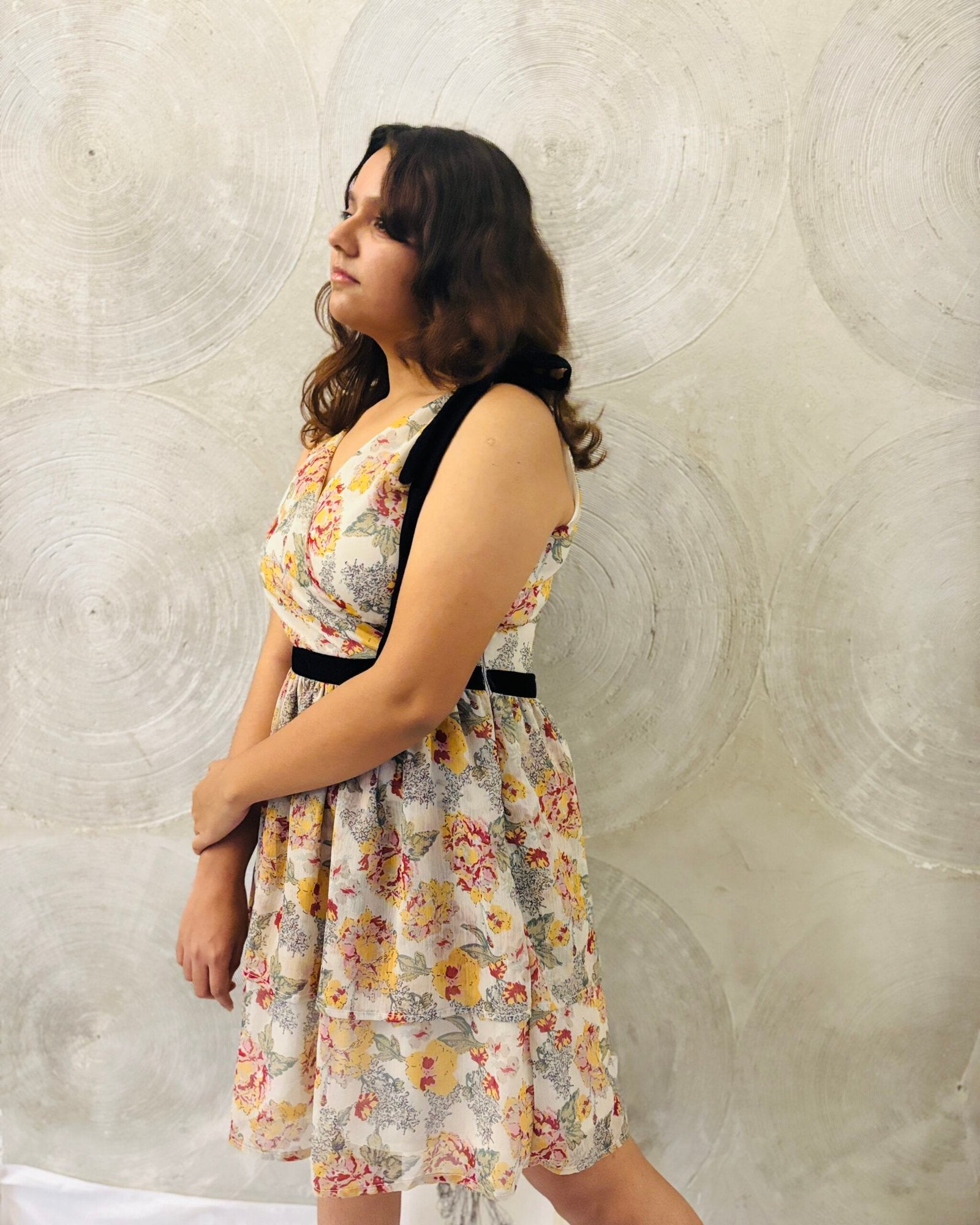 THE LABEL LIFE- White Printed Short Dress