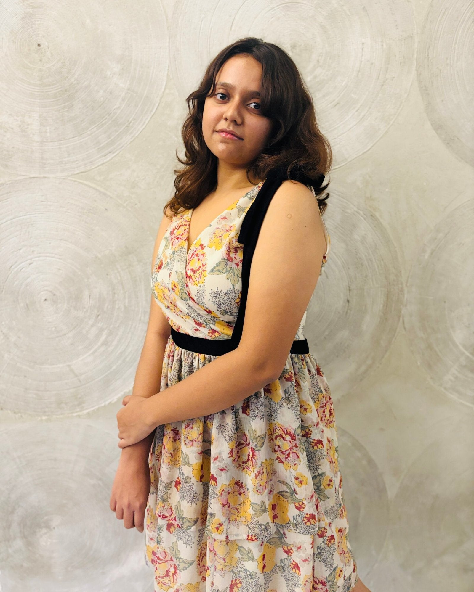 THE LABEL LIFE- White Printed Short Dress