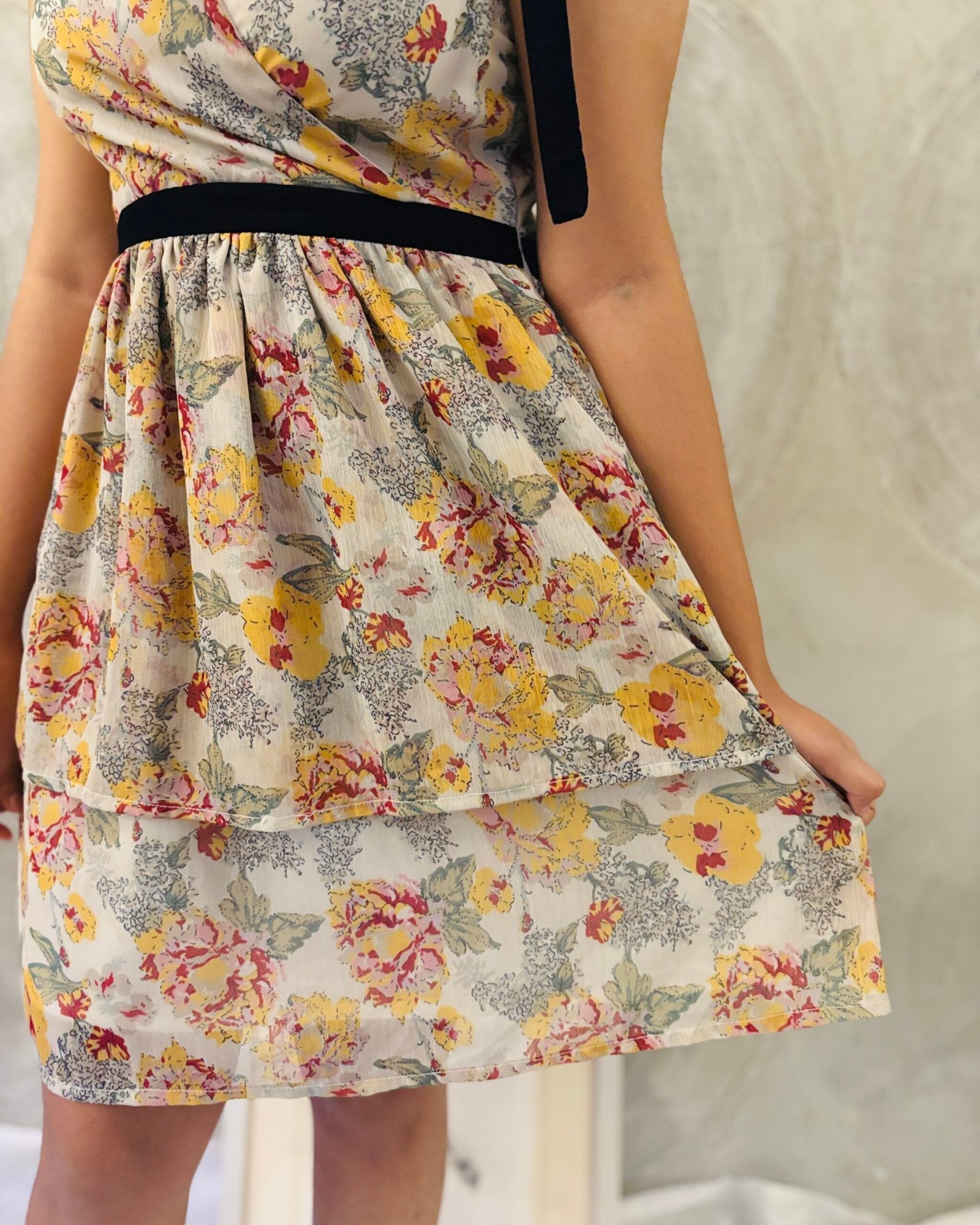 THE LABEL LIFE- White Printed Short Dress
