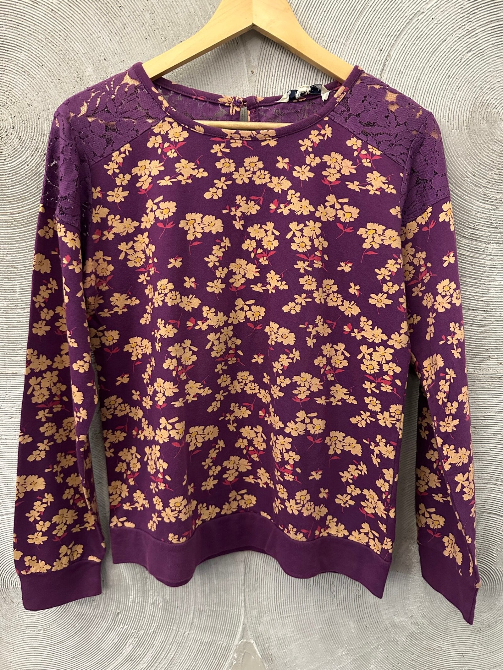 Purple Floral Printed Sweatshirt
