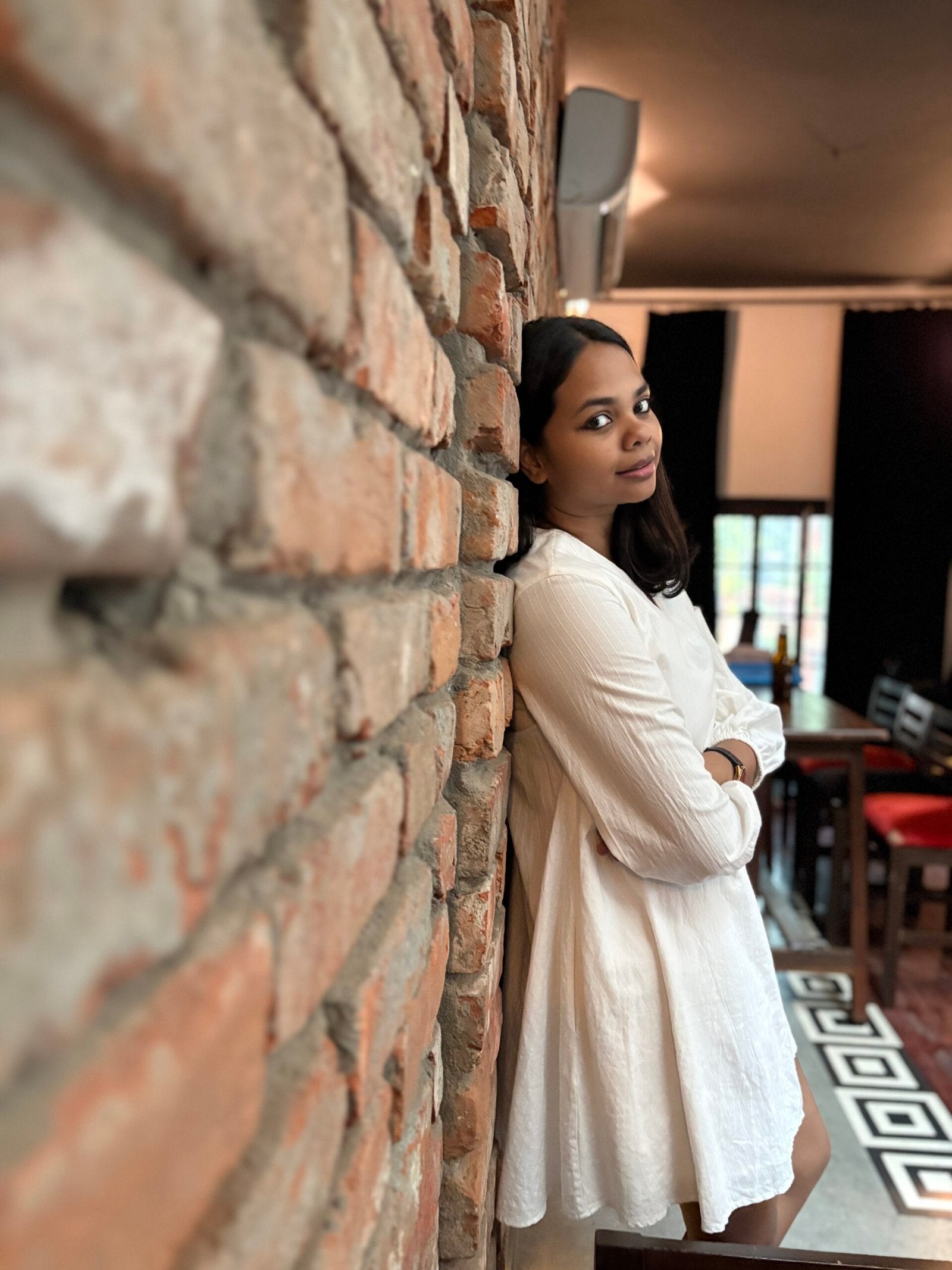 VANARAS - White Organic Cotton A-line Dress