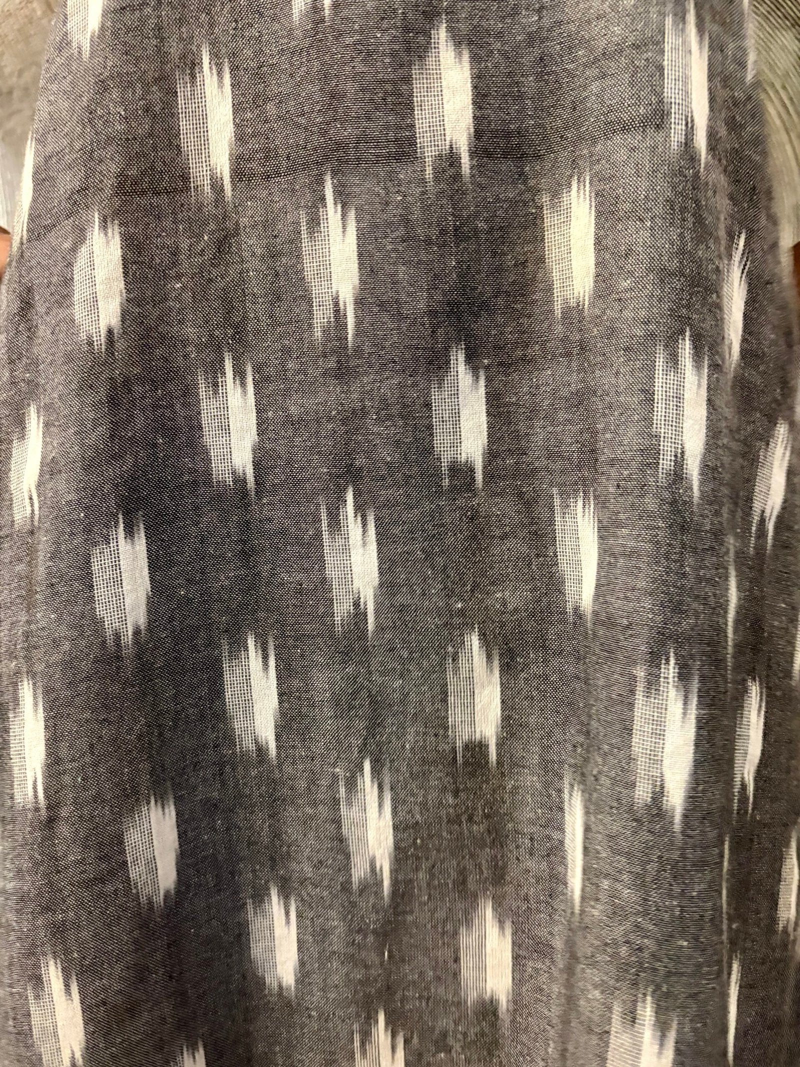 Grey and White Ikat Short Dress
