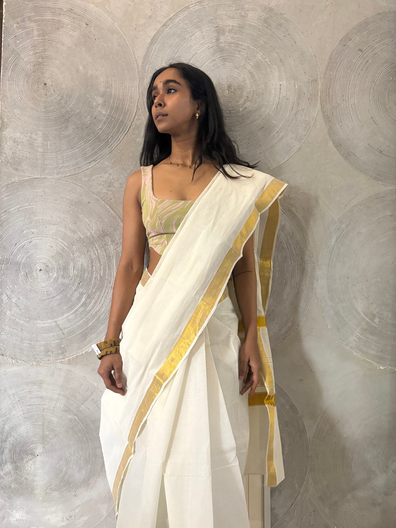 Kerala Kasavu Cotton Sari