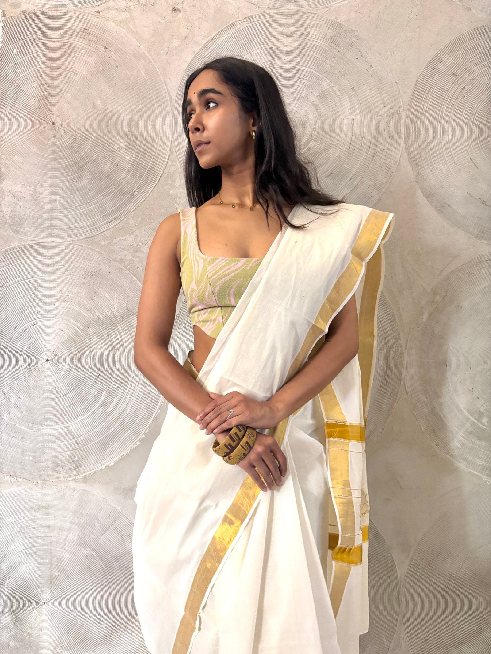 Kerala Kasavu Cotton Sari