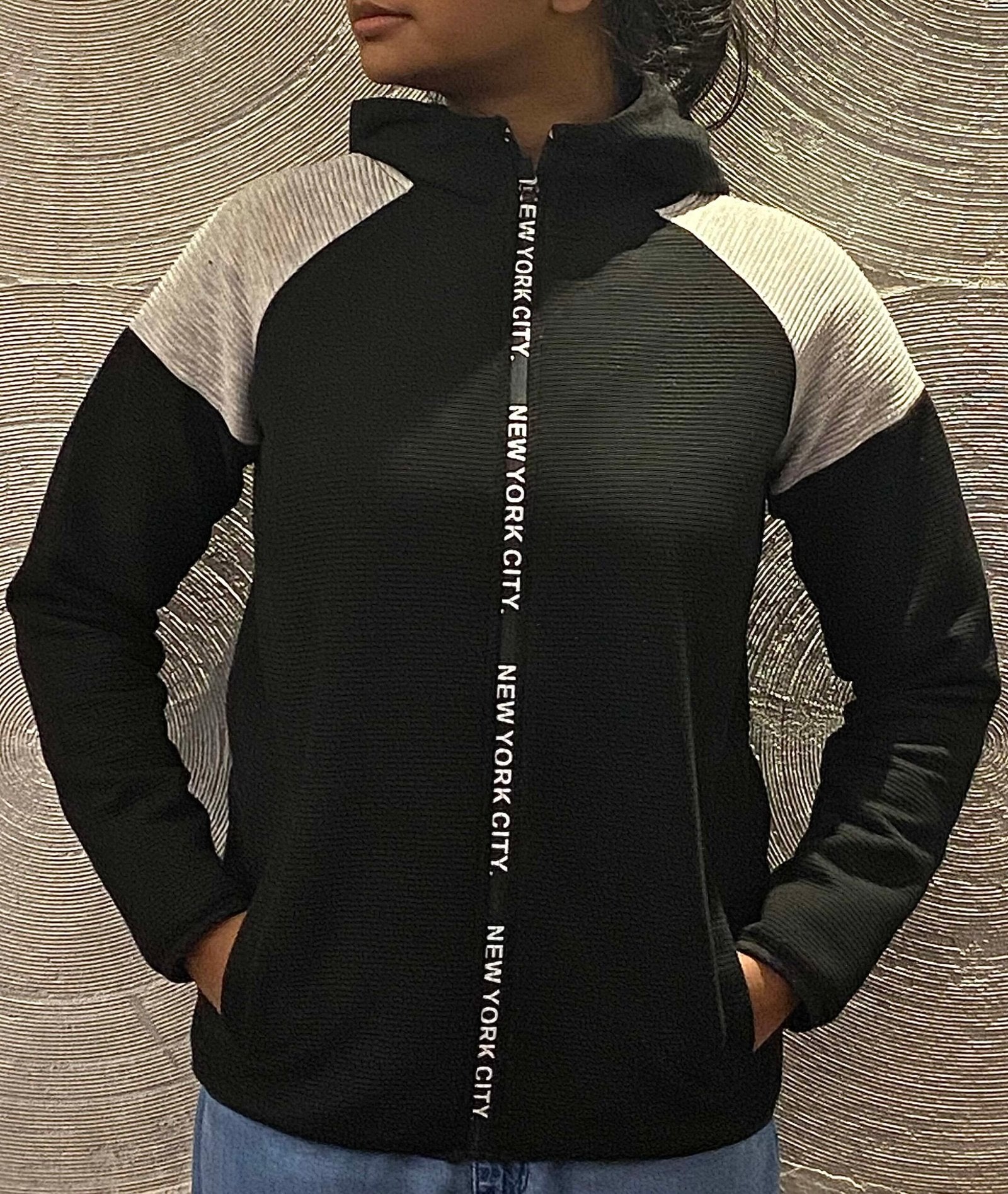 Black and Grey Full Sleeves Jacket