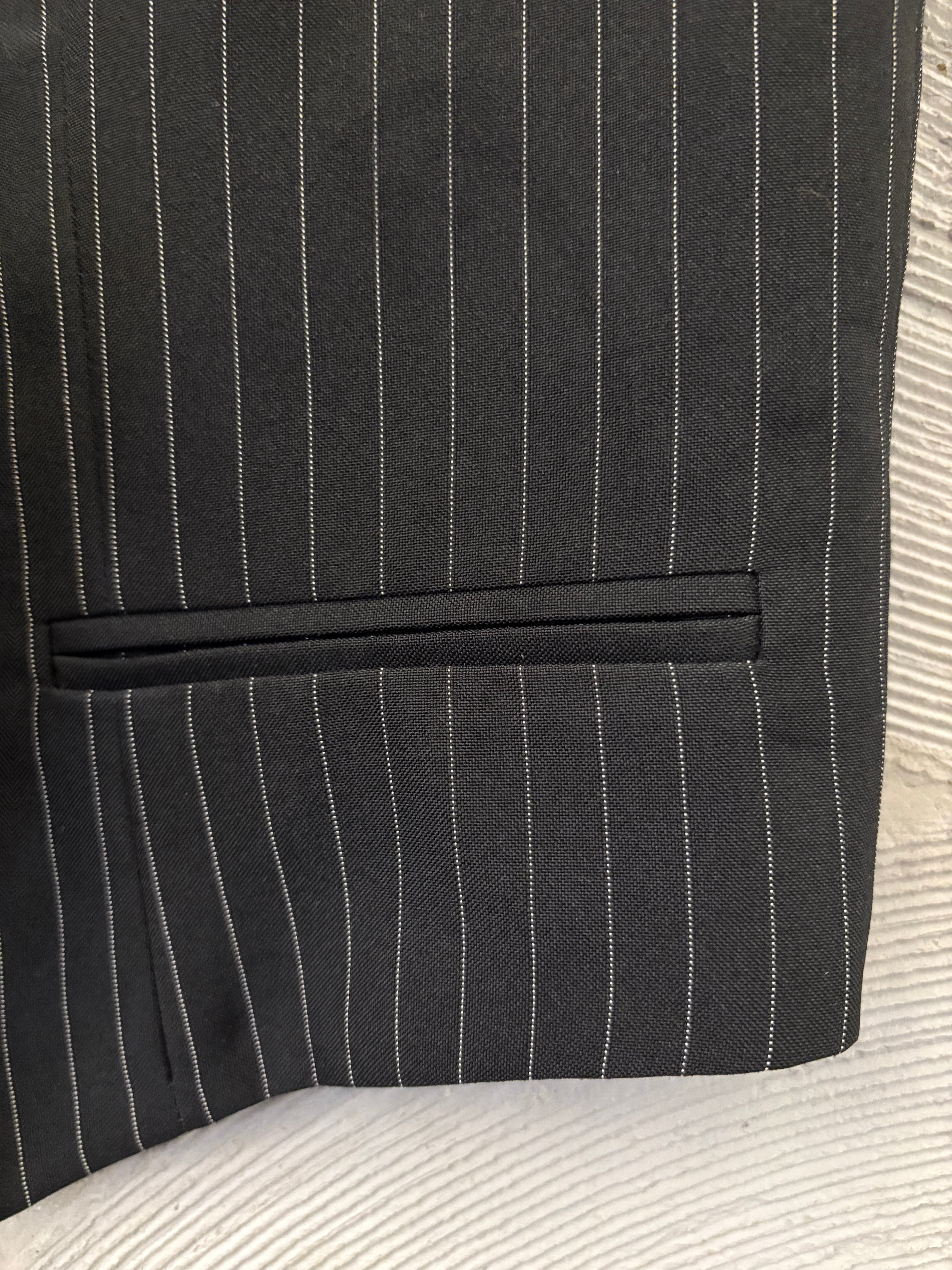 Black Pinstriped Waistcoat