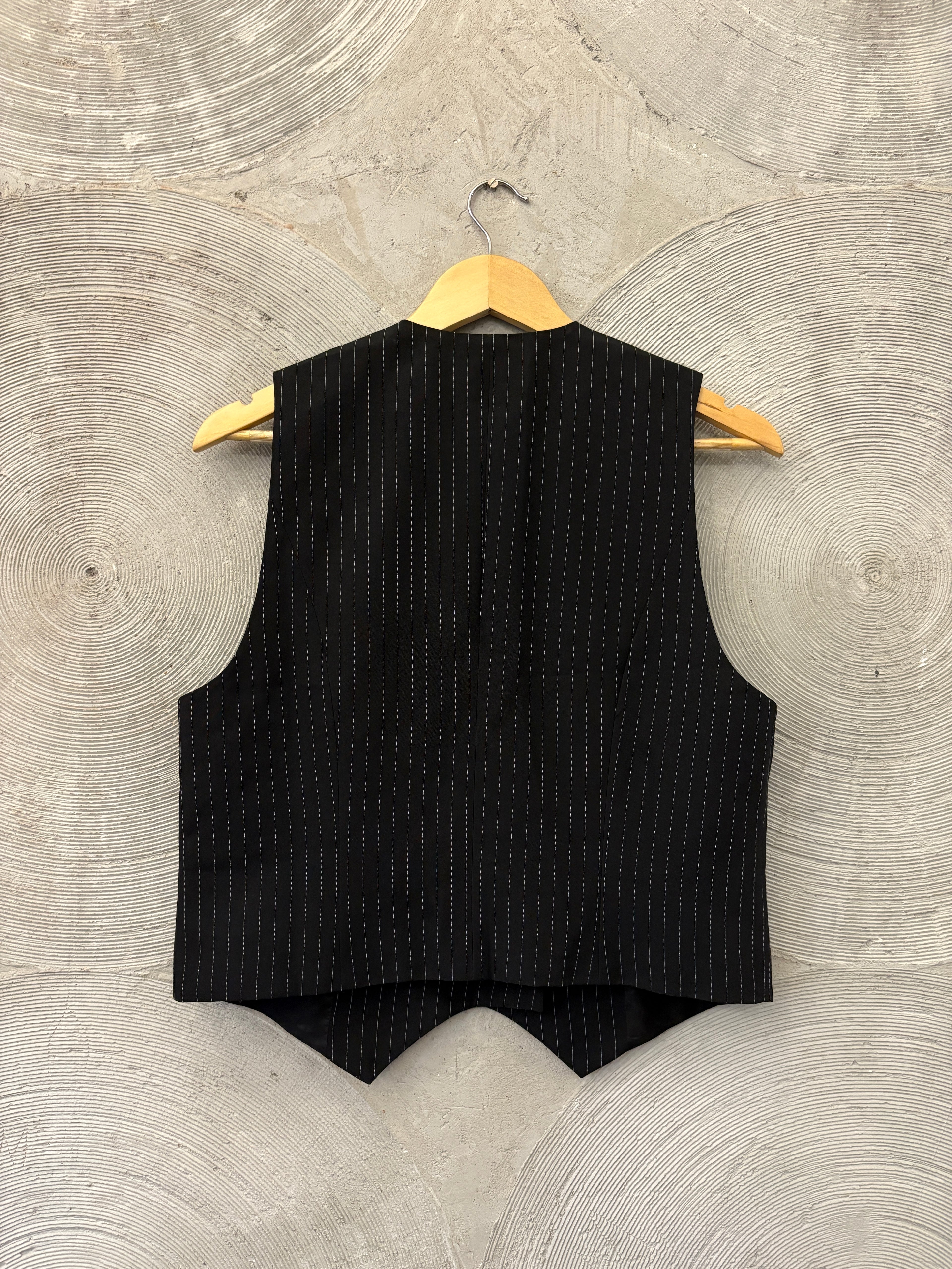 Black Pinstriped Waistcoat