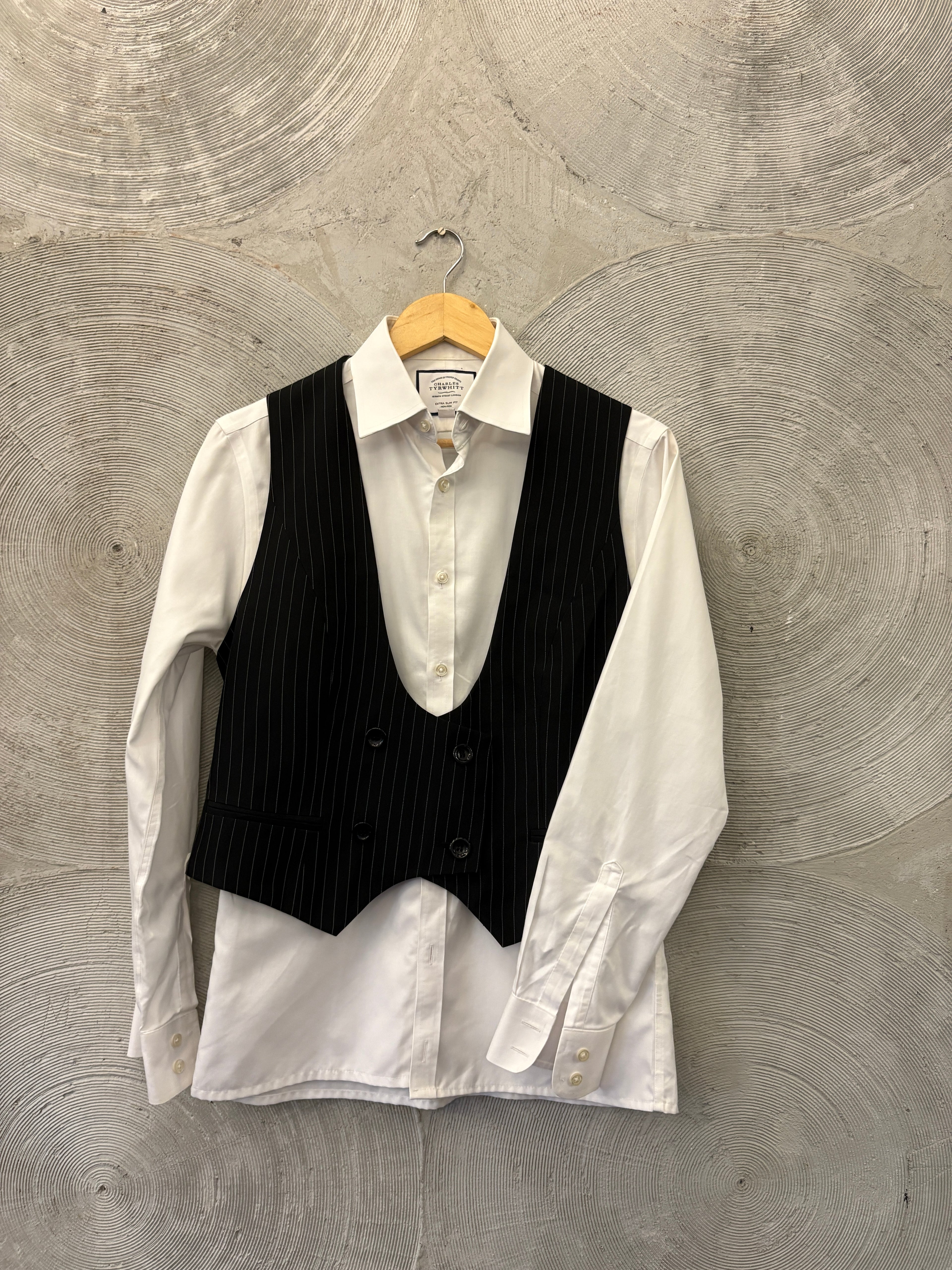 Black Pinstriped Waistcoat