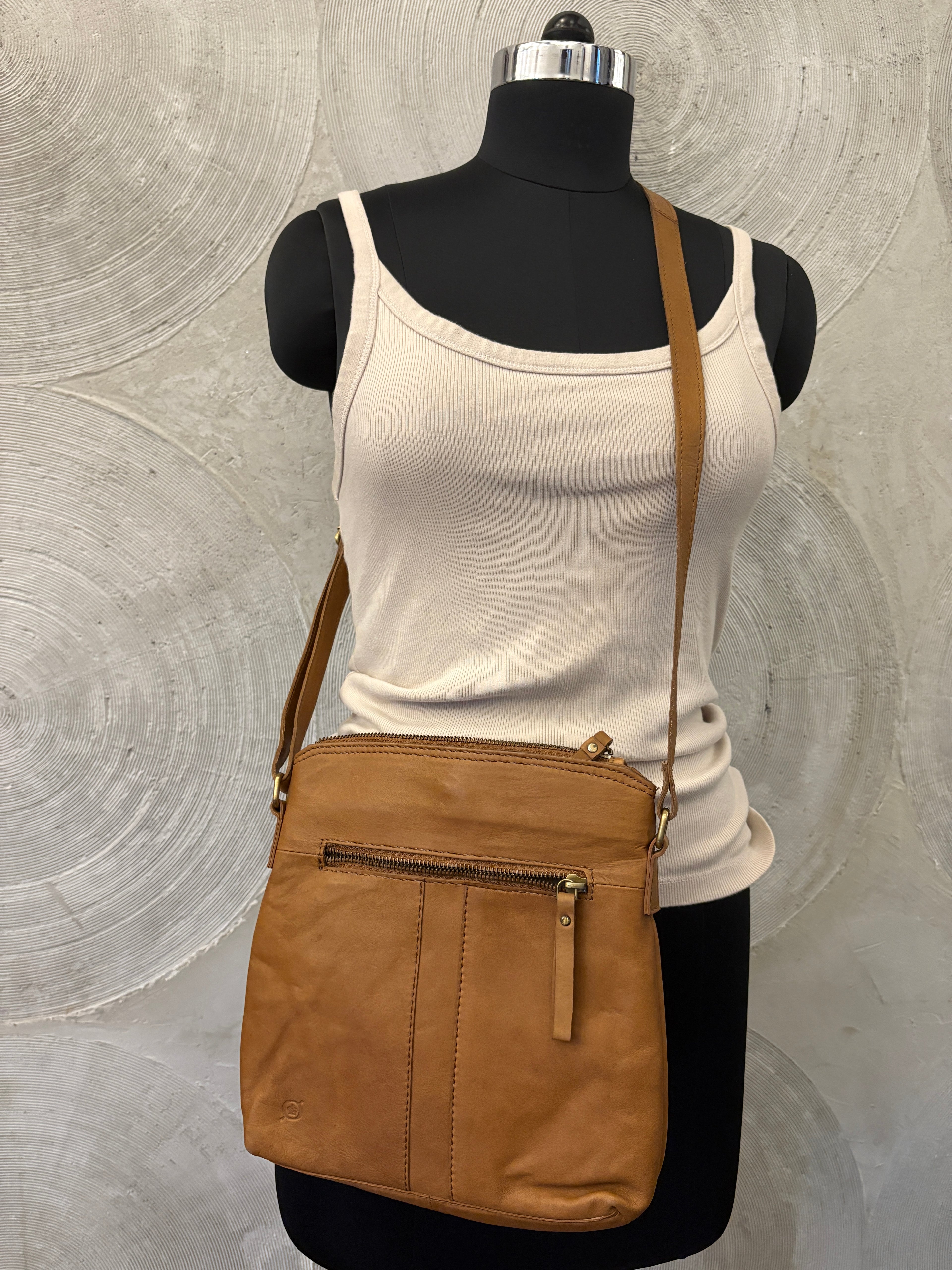 BORN -  Leather Tan Crossbody Bag
