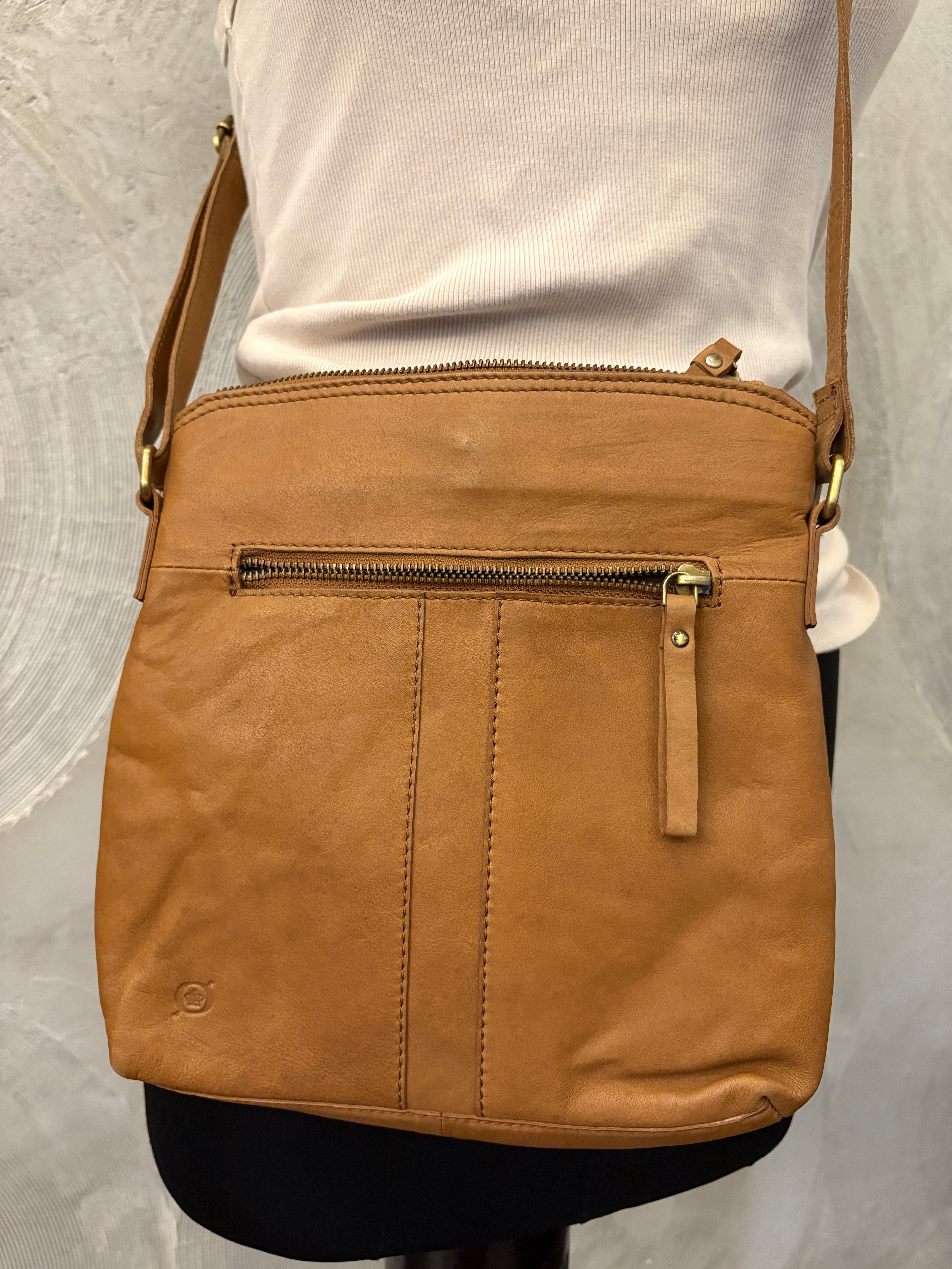 BORN -  Leather Tan Crossbody Bag