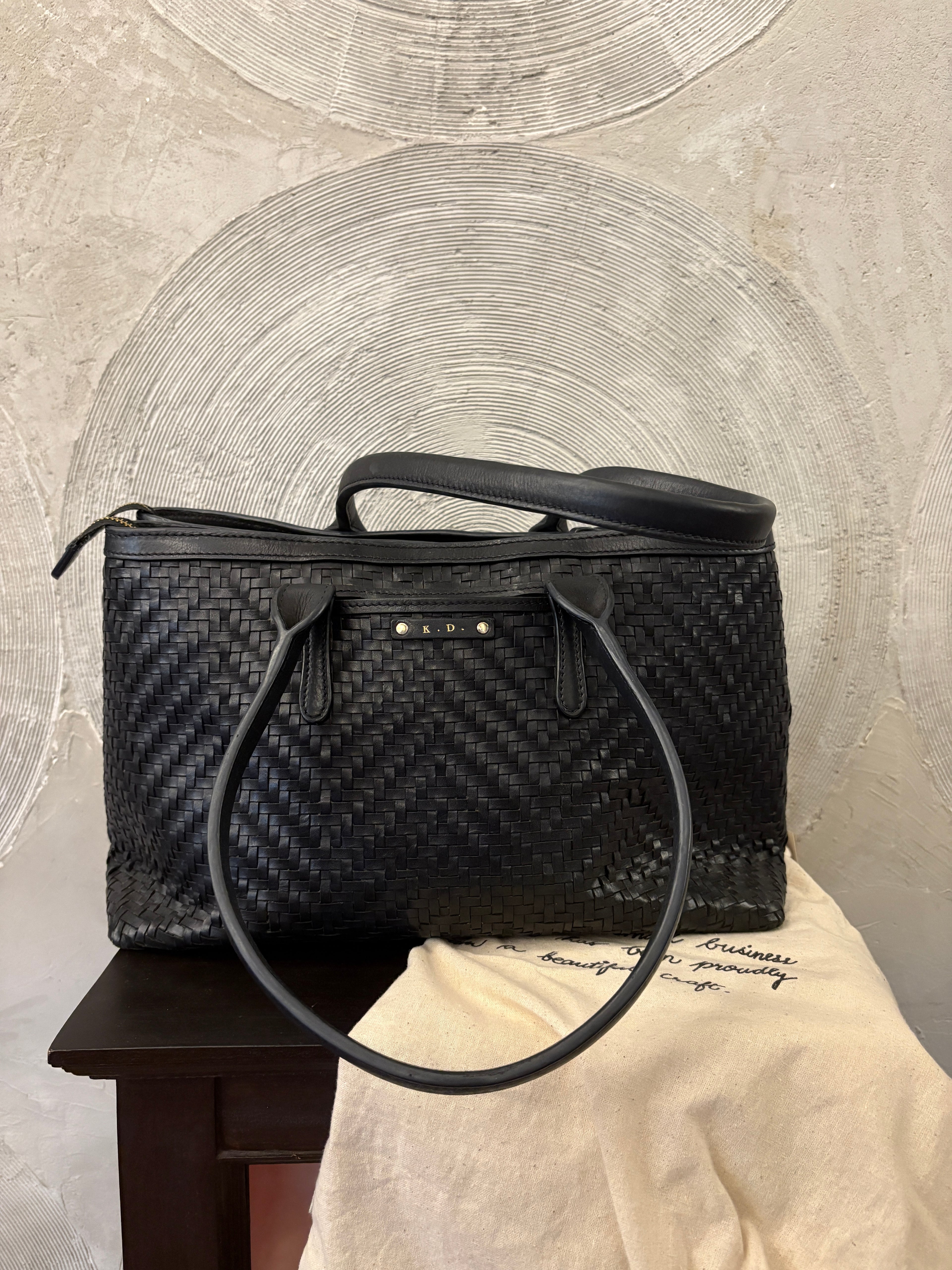 CHIAROSCURO - All Woven Slate Big Jojo Hand Bag
