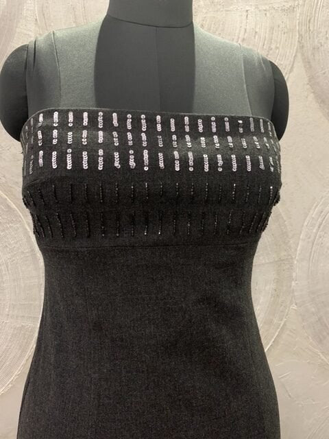 Smoky Grey Strapless Dress