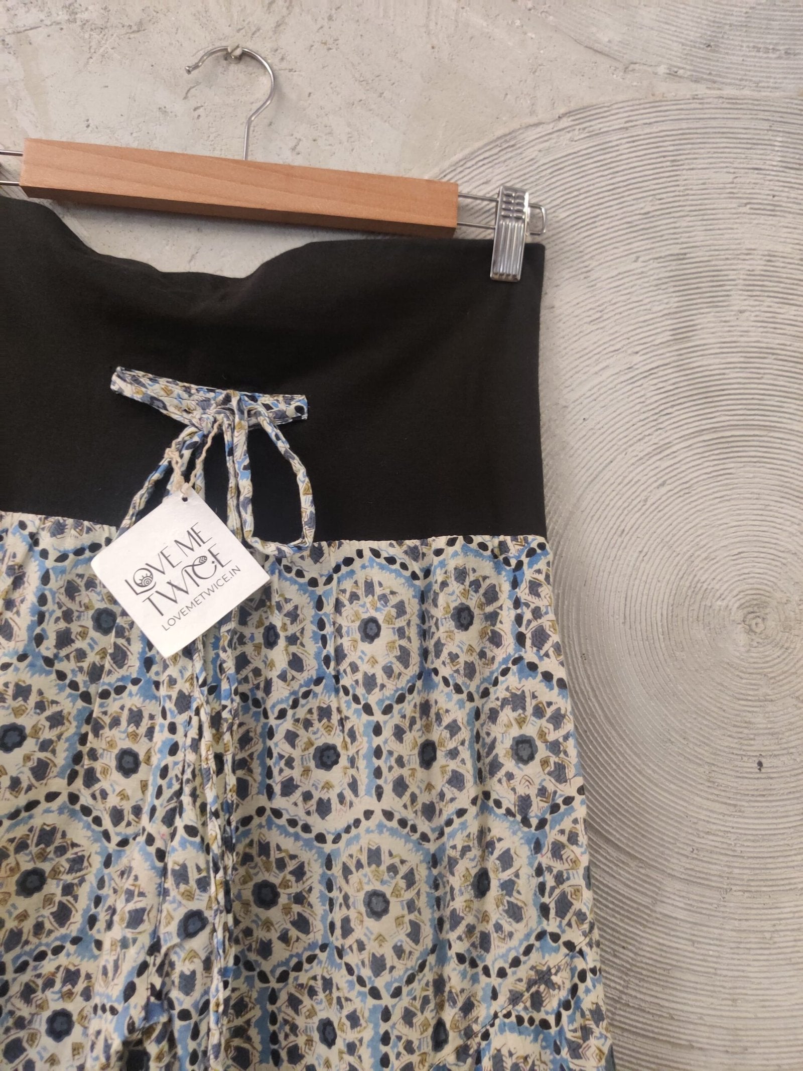 Blue and Black Kalamkari Cotton Pants