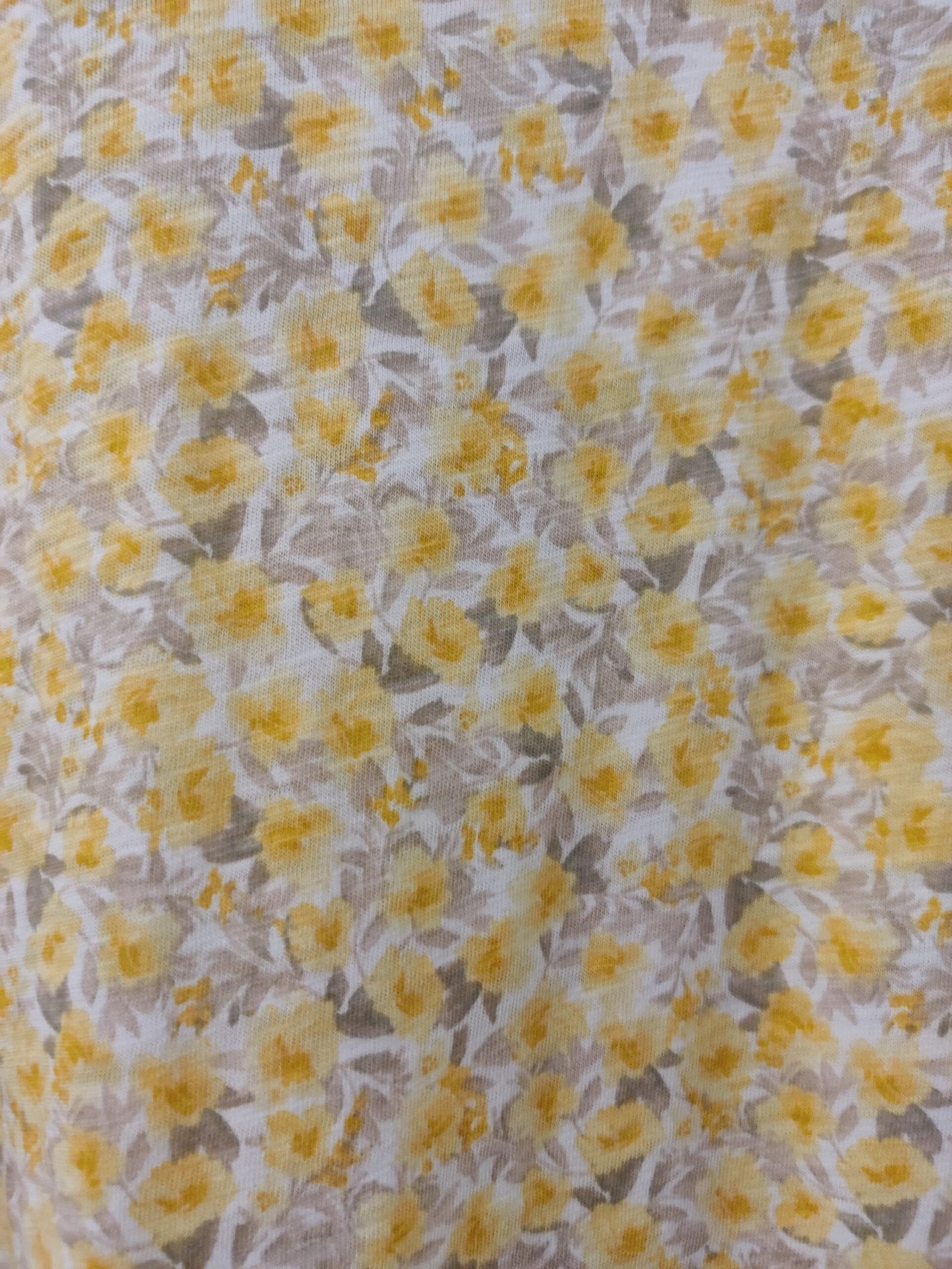 OLD NAVY- Yellow Floral Printed Crew-Neck T-Shirt
