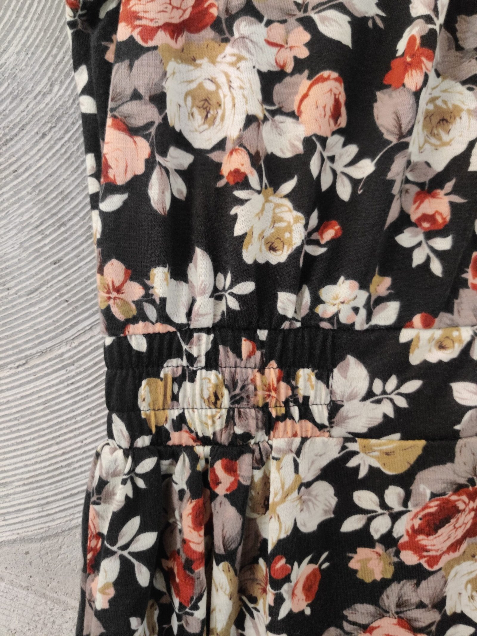Black Floral Printed Short Dress