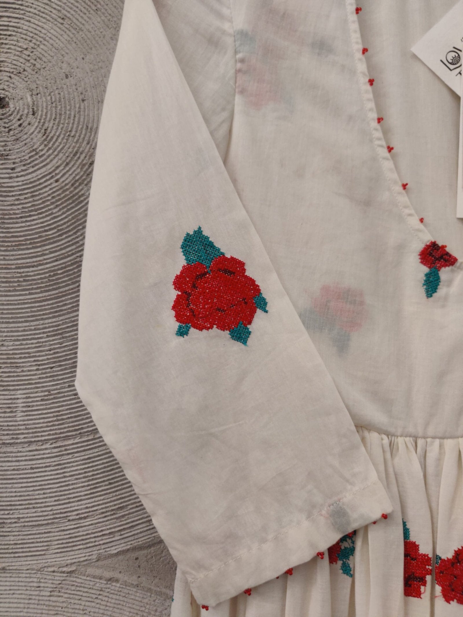 NICOBAR- Ivory Fit & Flare Angrakha Dress