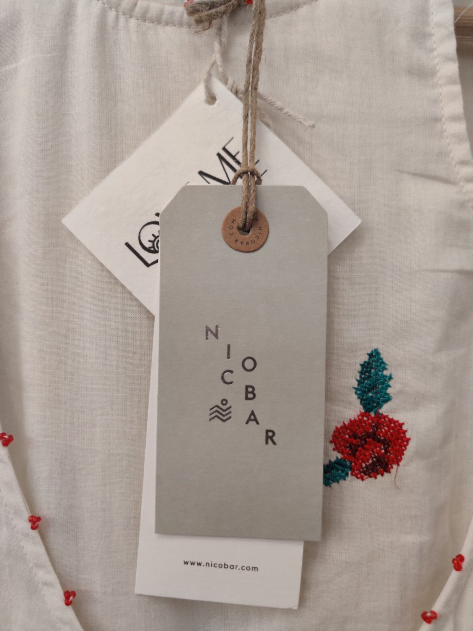NICOBAR- Ivory Fit & Flare Angrakha Dress