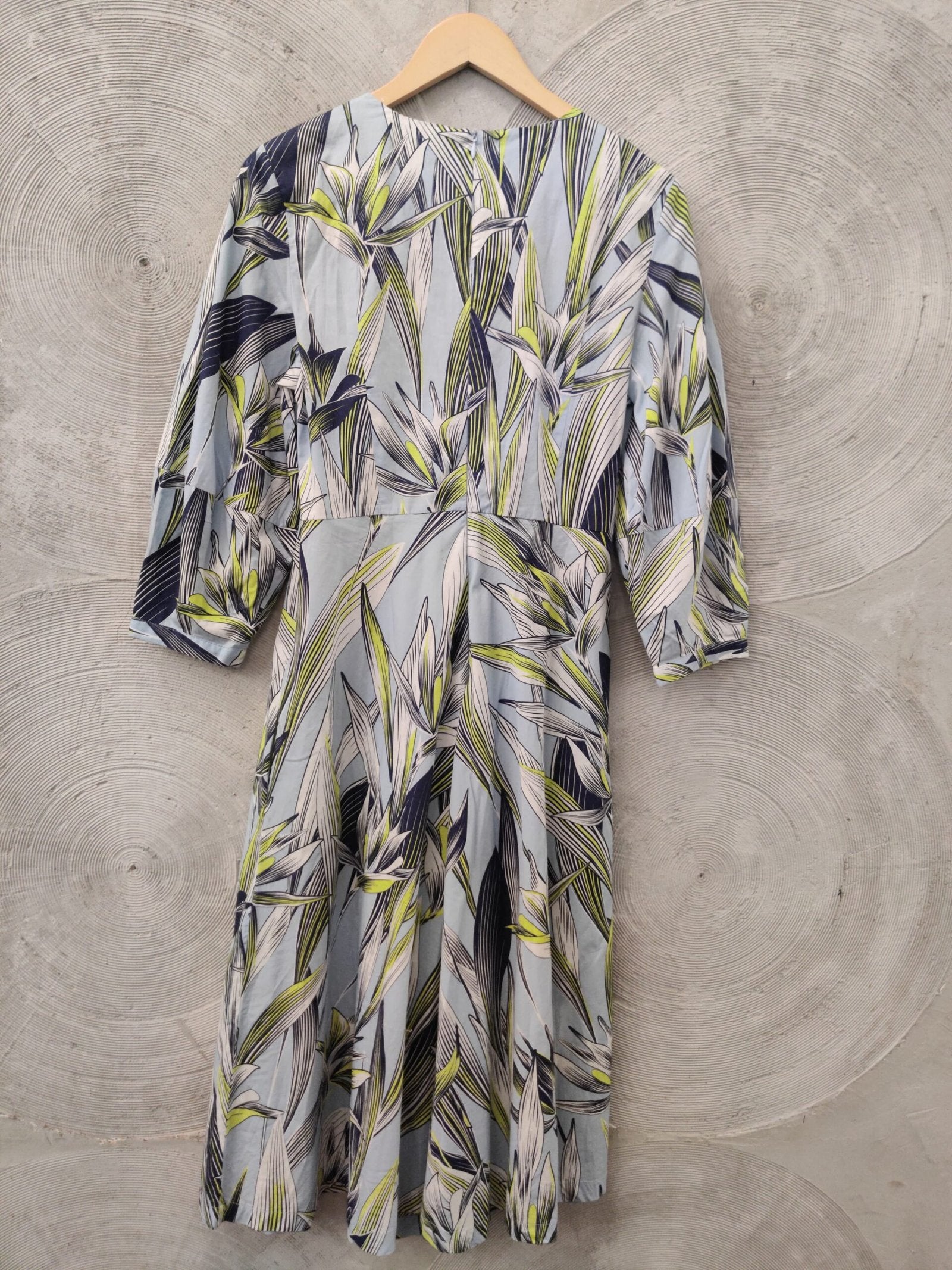ESPRIT- Blue Printed Fit and Flare Dress
