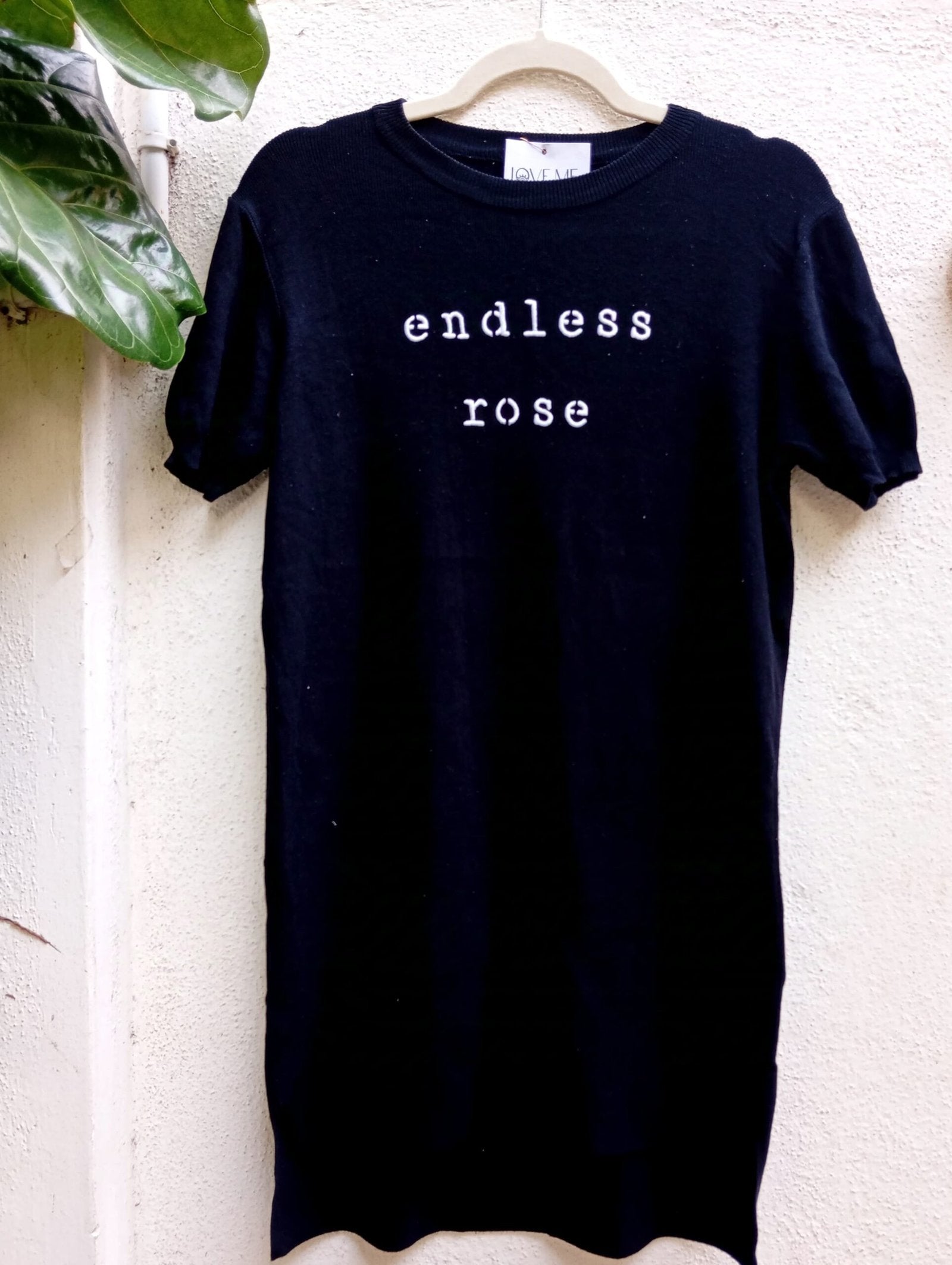 Endless Rose Black Ribbed Dress