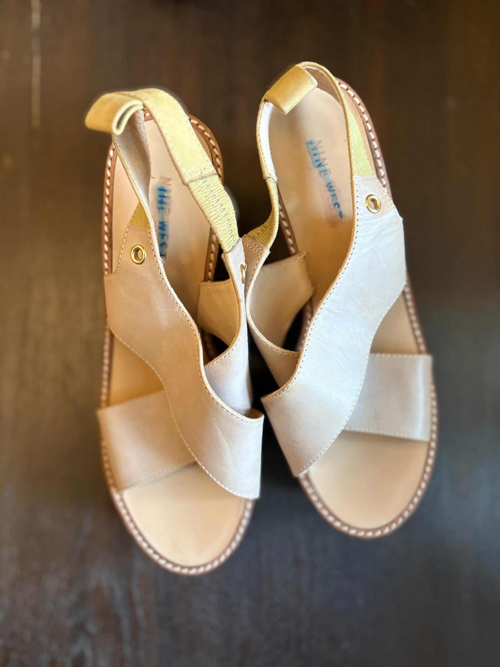 NINE WEST- Leather Wedges Sandal