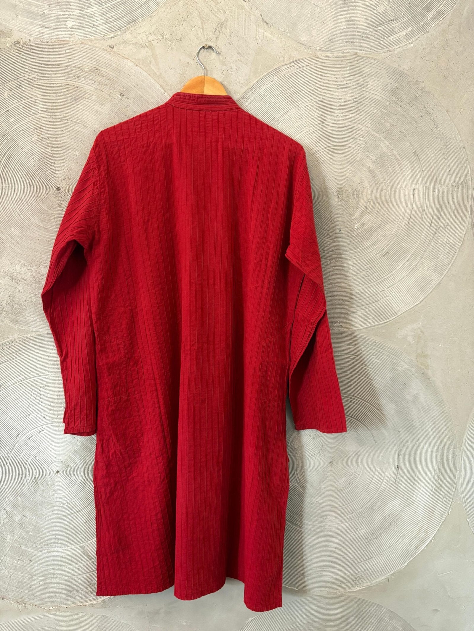 Red Pintuck Long Kurta