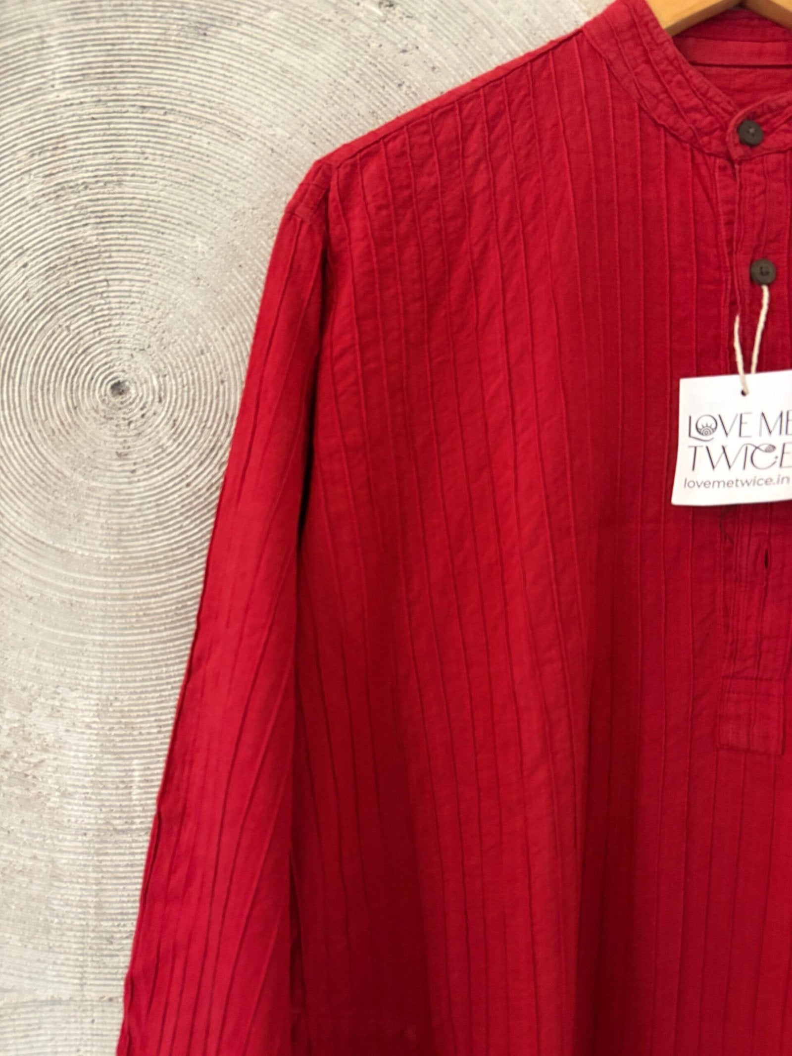 Red Pintuck Long Kurta