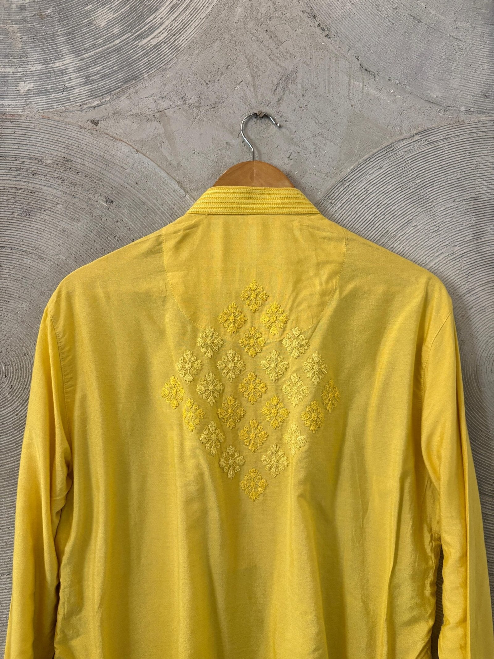 DARSHIKA - Yellow Embroidered Long Kurta