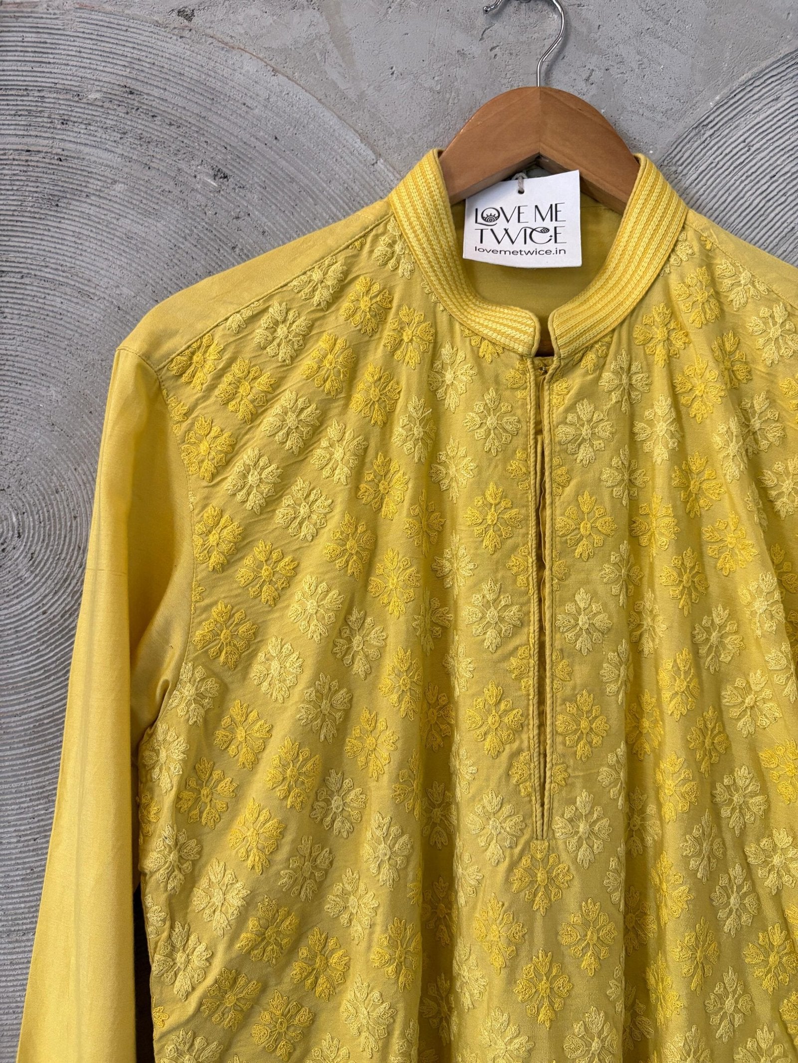 DARSHIKA - Yellow Embroidered Long Kurta