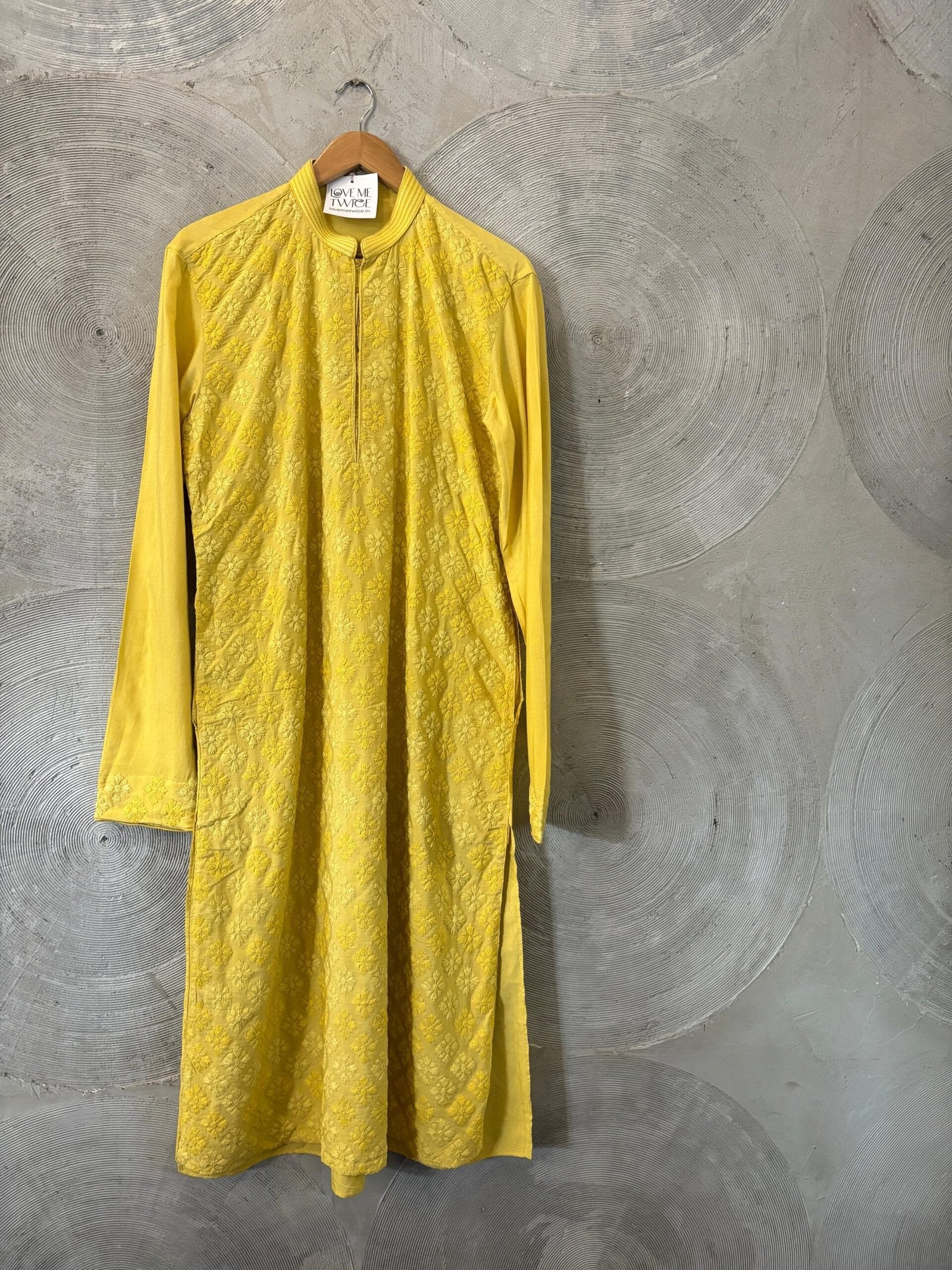DARSHIKA - Yellow Embroidered Long Kurta