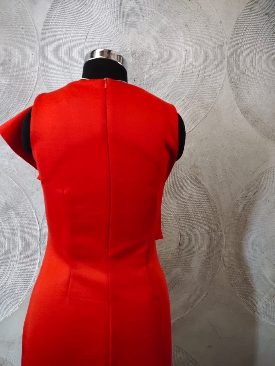 MISS Y- Red Ruffle Sleeveless Bodycon Long Party Pencil Midi Dress