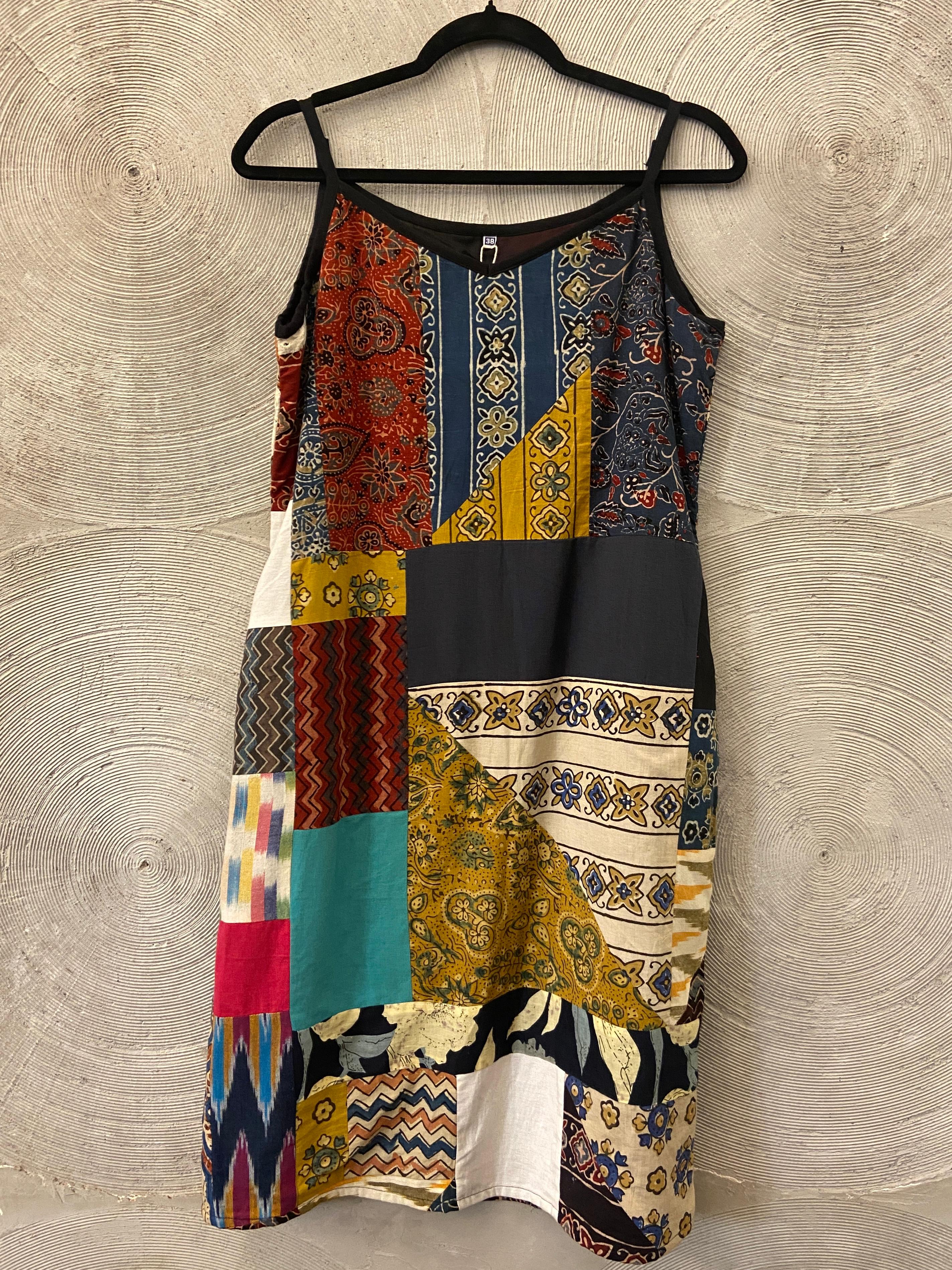 Colourful Patchwork Strappy Dress