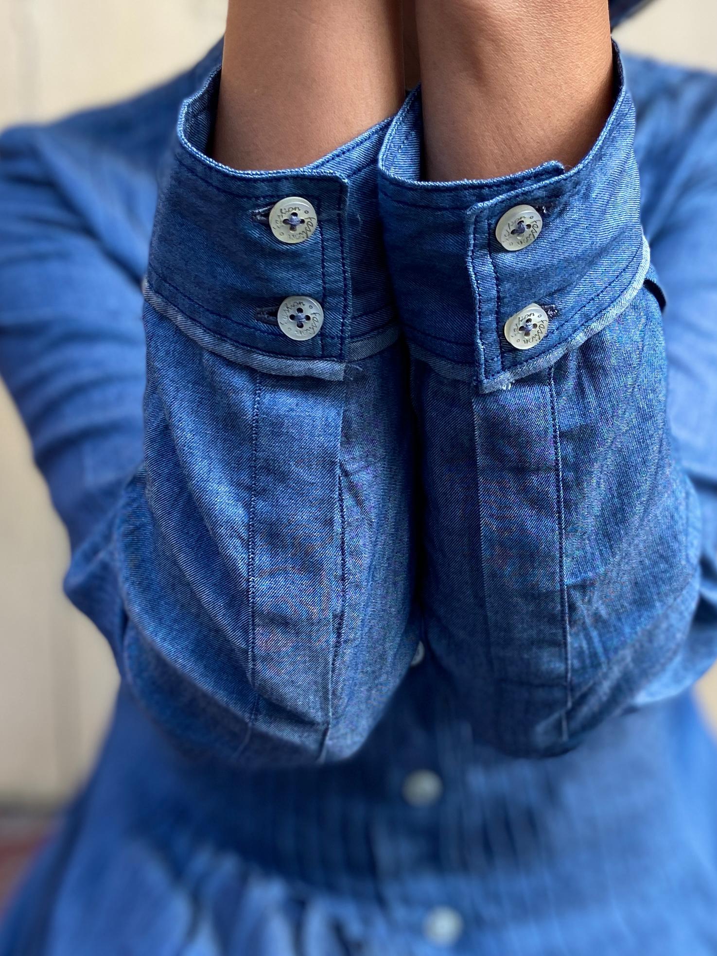 AMRAPALI - Grey-Blue Denim Long Dress