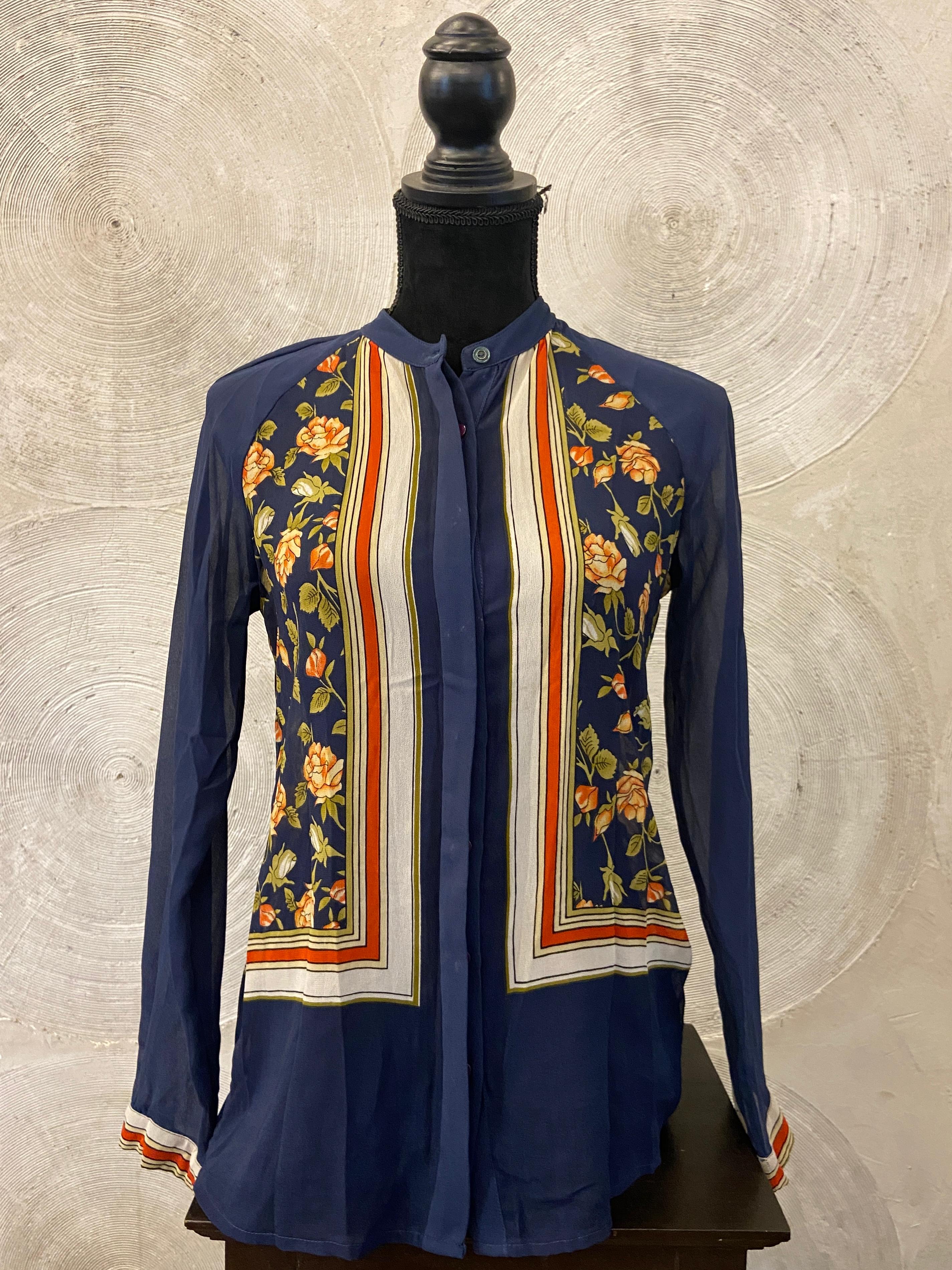 WILLS SPORT - Blue Floral Printed Shirt