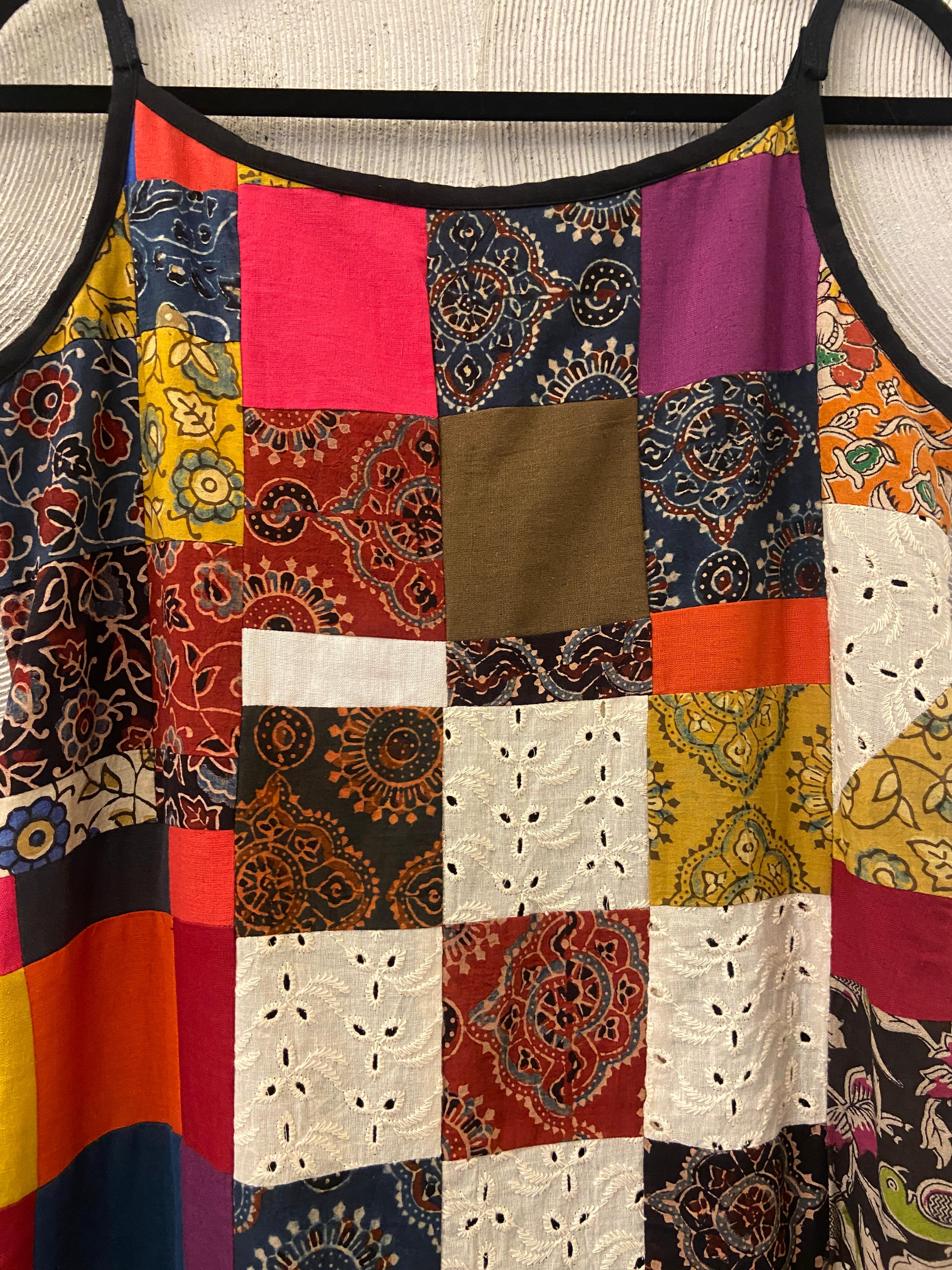 Colourful Patchwork Strappy Dress