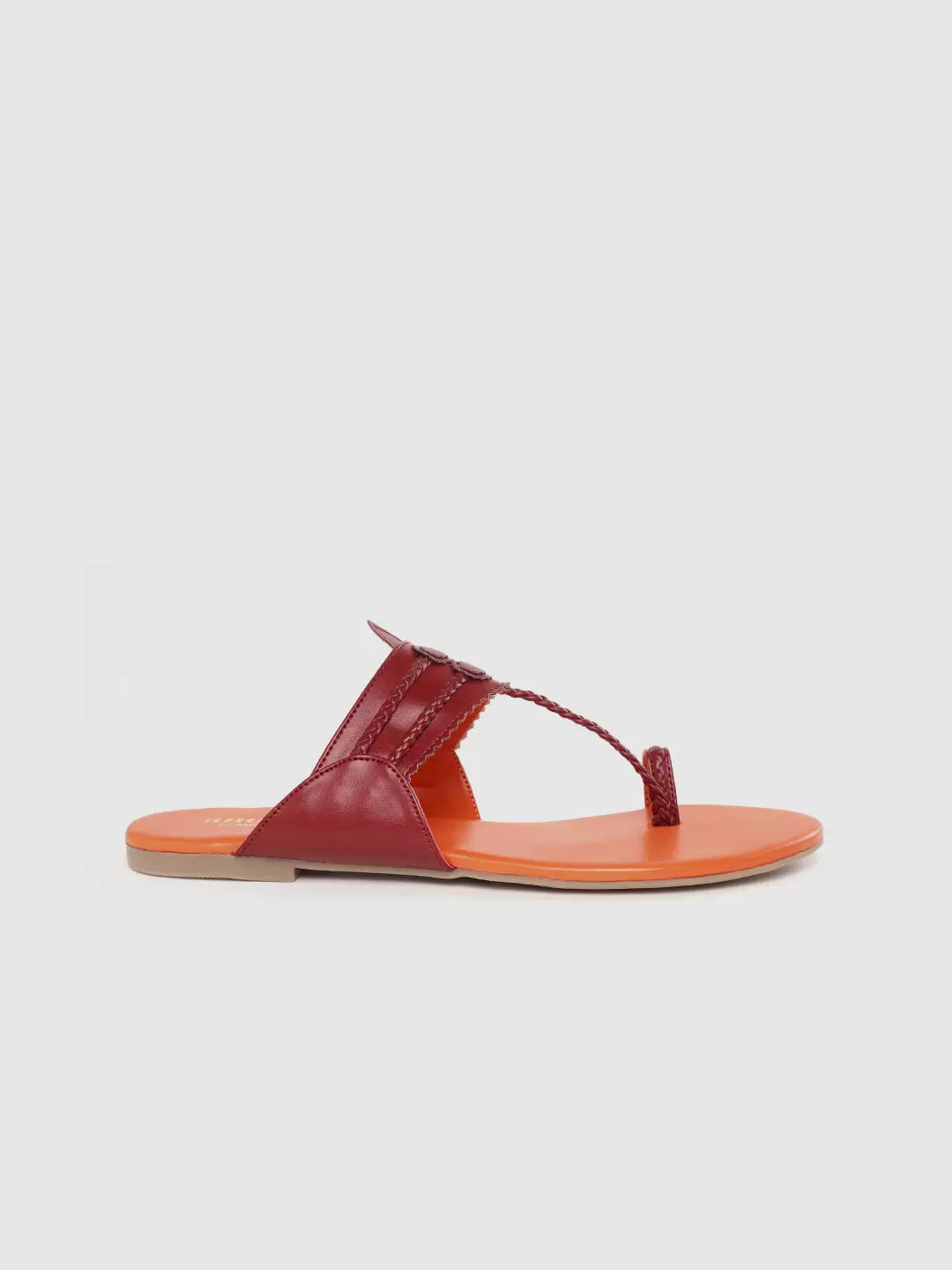 ANOUK- Maroon Braided One Toe Flats