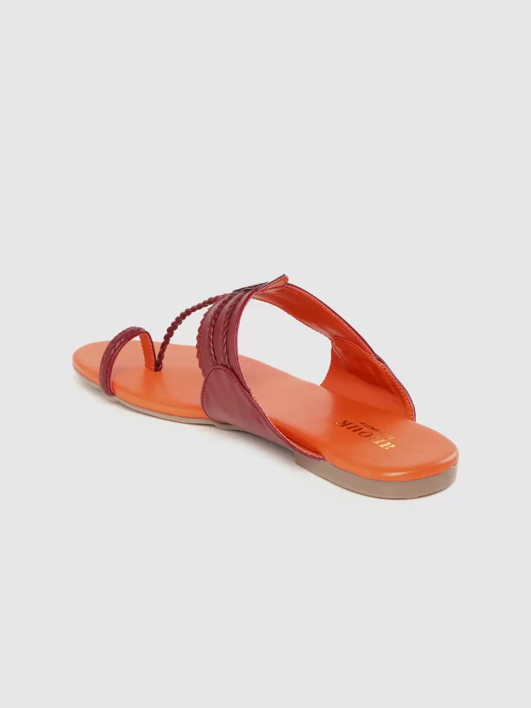 ANOUK- Maroon Braided One Toe Flats