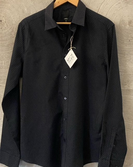 H&M Black Dotted Full Sleeves Shirt