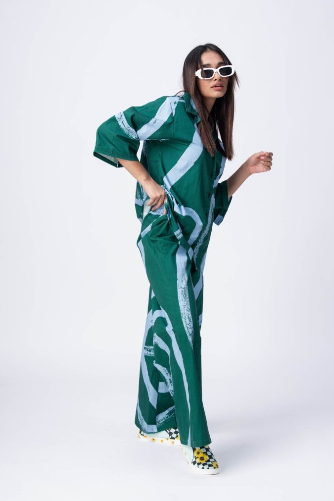 RADHA RAMAN- Teal Green Co-Ord Set