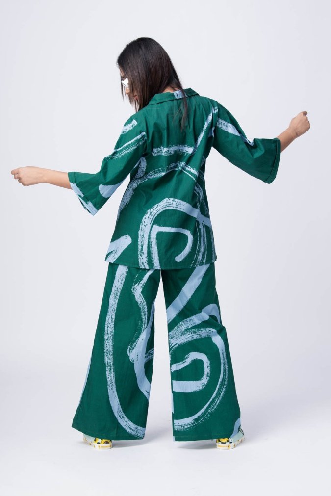 RADHA RAMAN- Teal Green Co-Ord Set