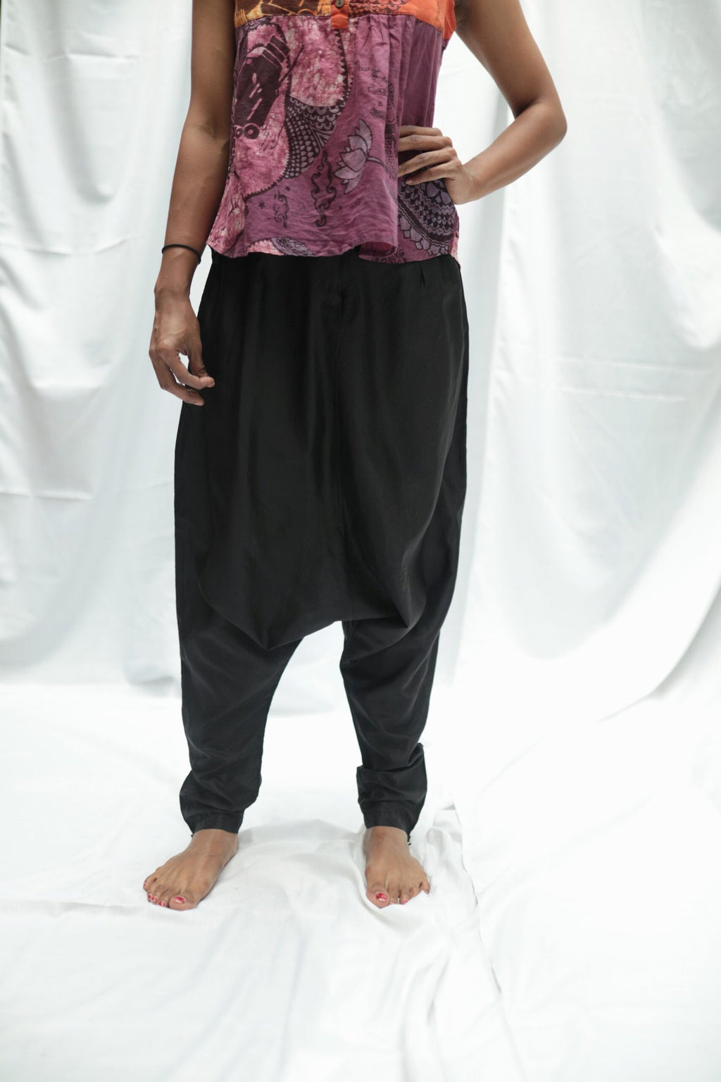Black Silk Harem Pant
