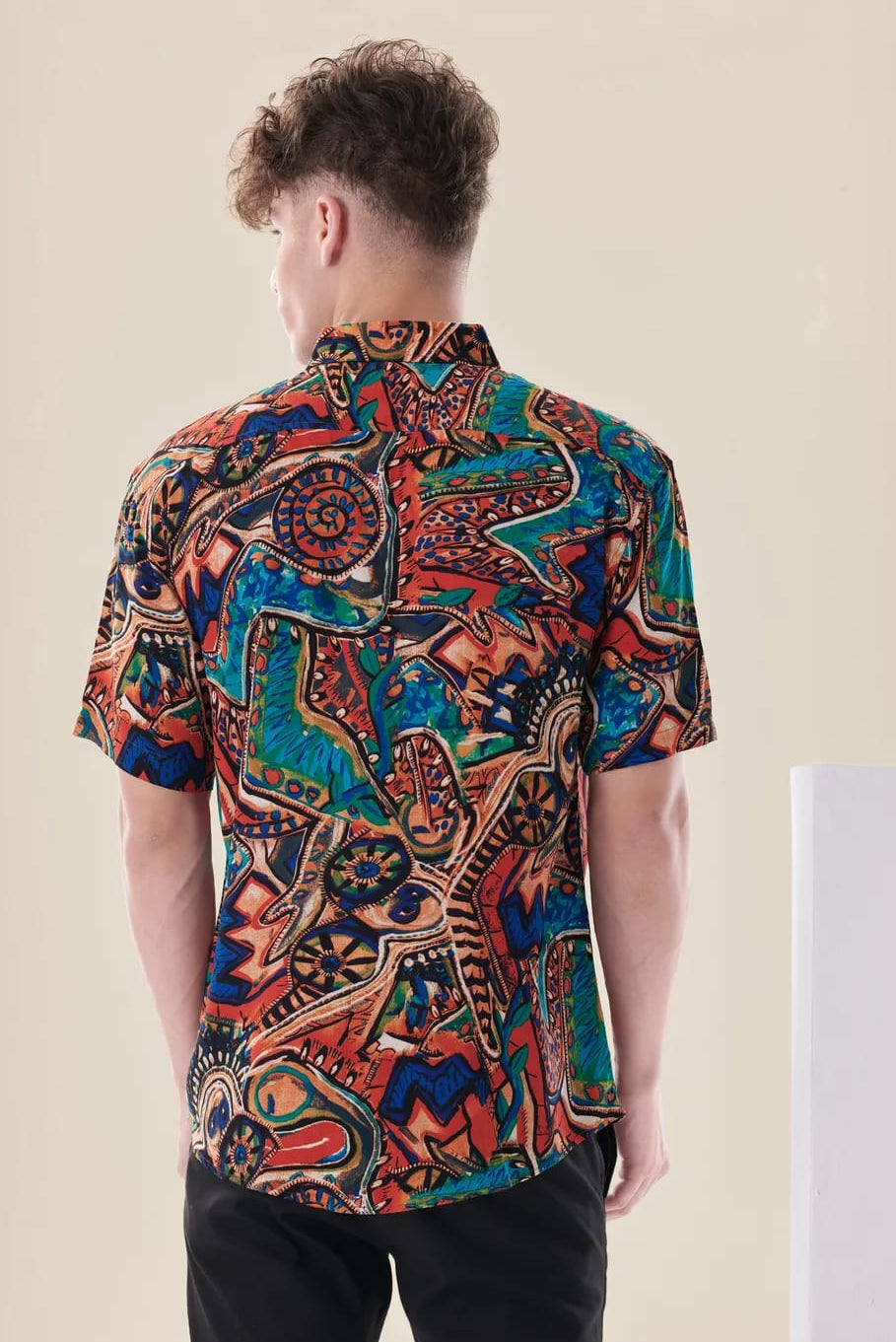 Abstract Print Half Sleeved Shirt