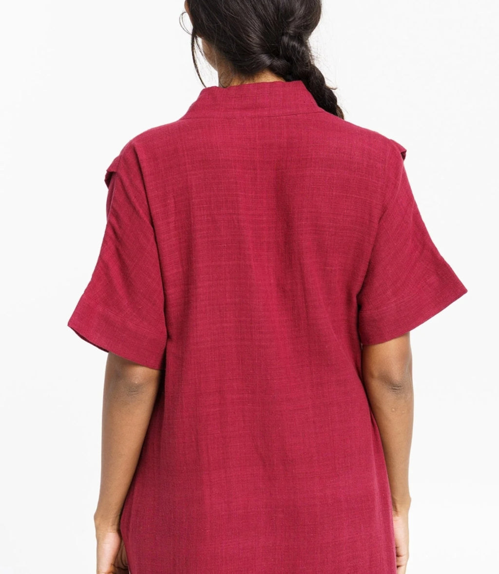 WORLD OF CROW - Structured Tunic in Wine