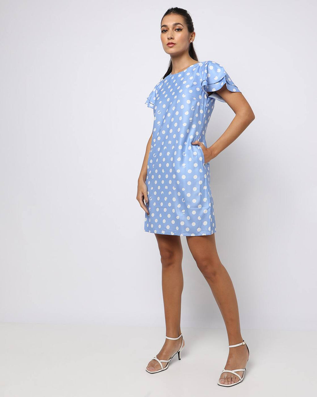 VERO MODA - Light Blue Polka Dot Dress